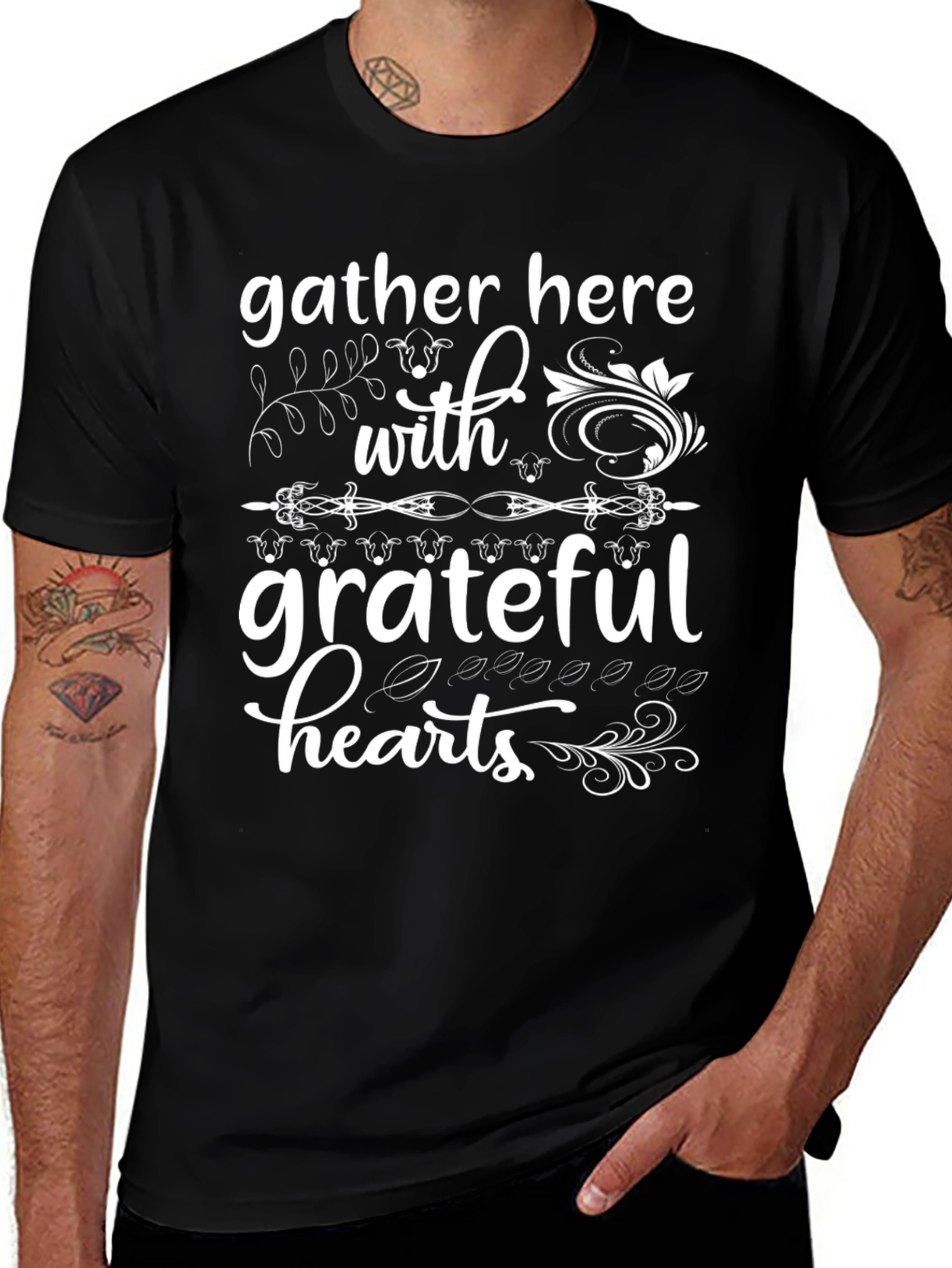 Variant 8 of Gather Here With Grateful Hearts Graphic Tee