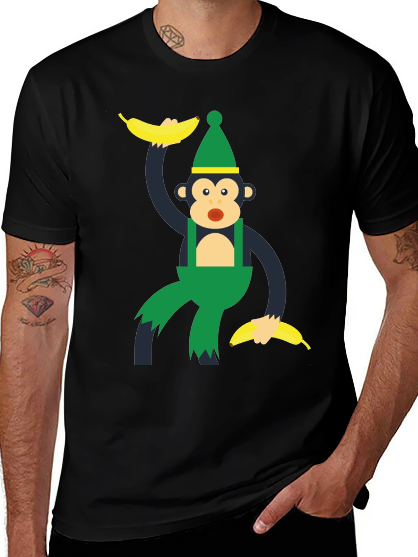 Variant 29 of Monkey Banana Cartoon Graphic T-Shirt