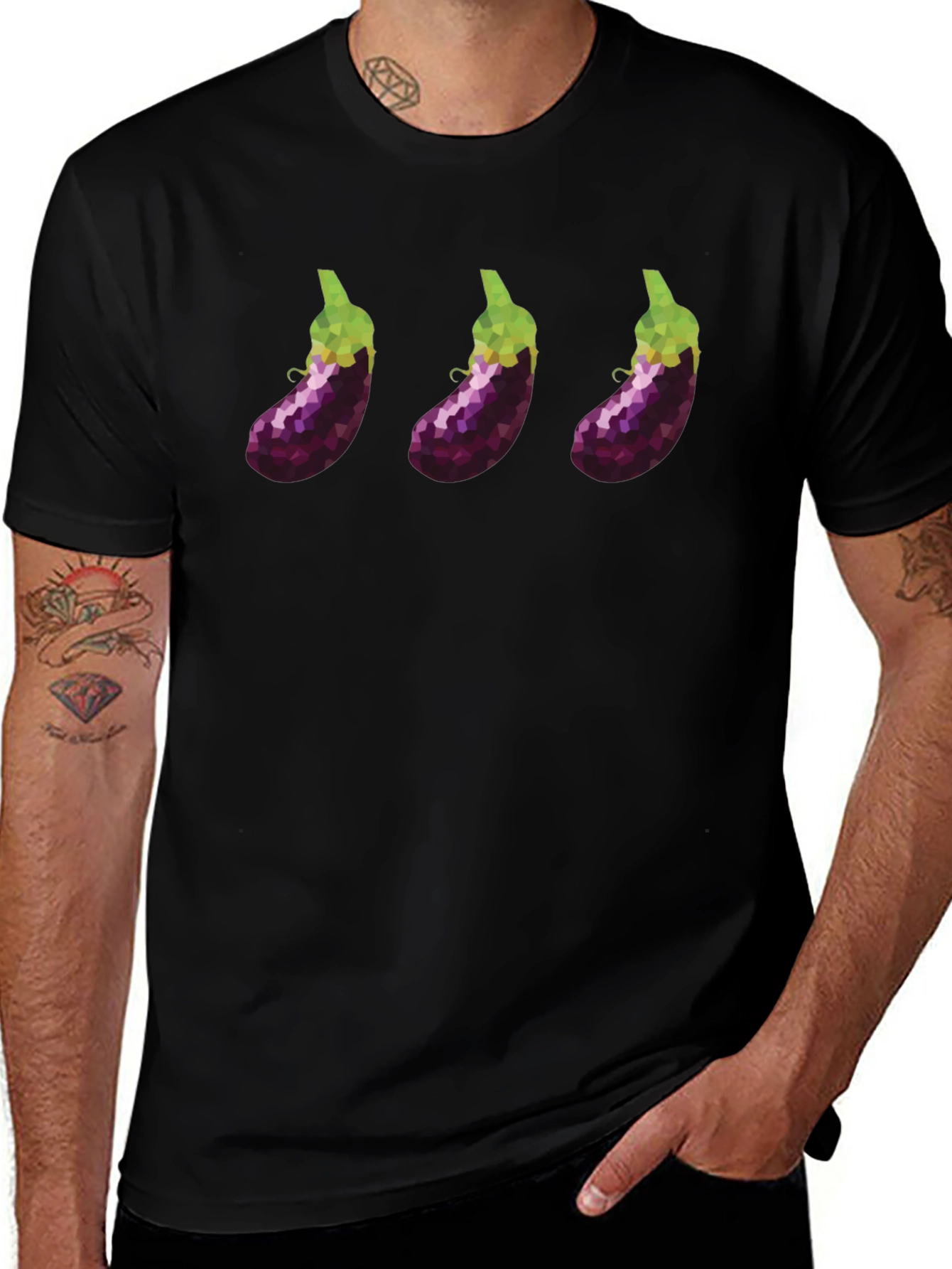 Eggplant Trio T-Shirt - Modern Graphic Tee