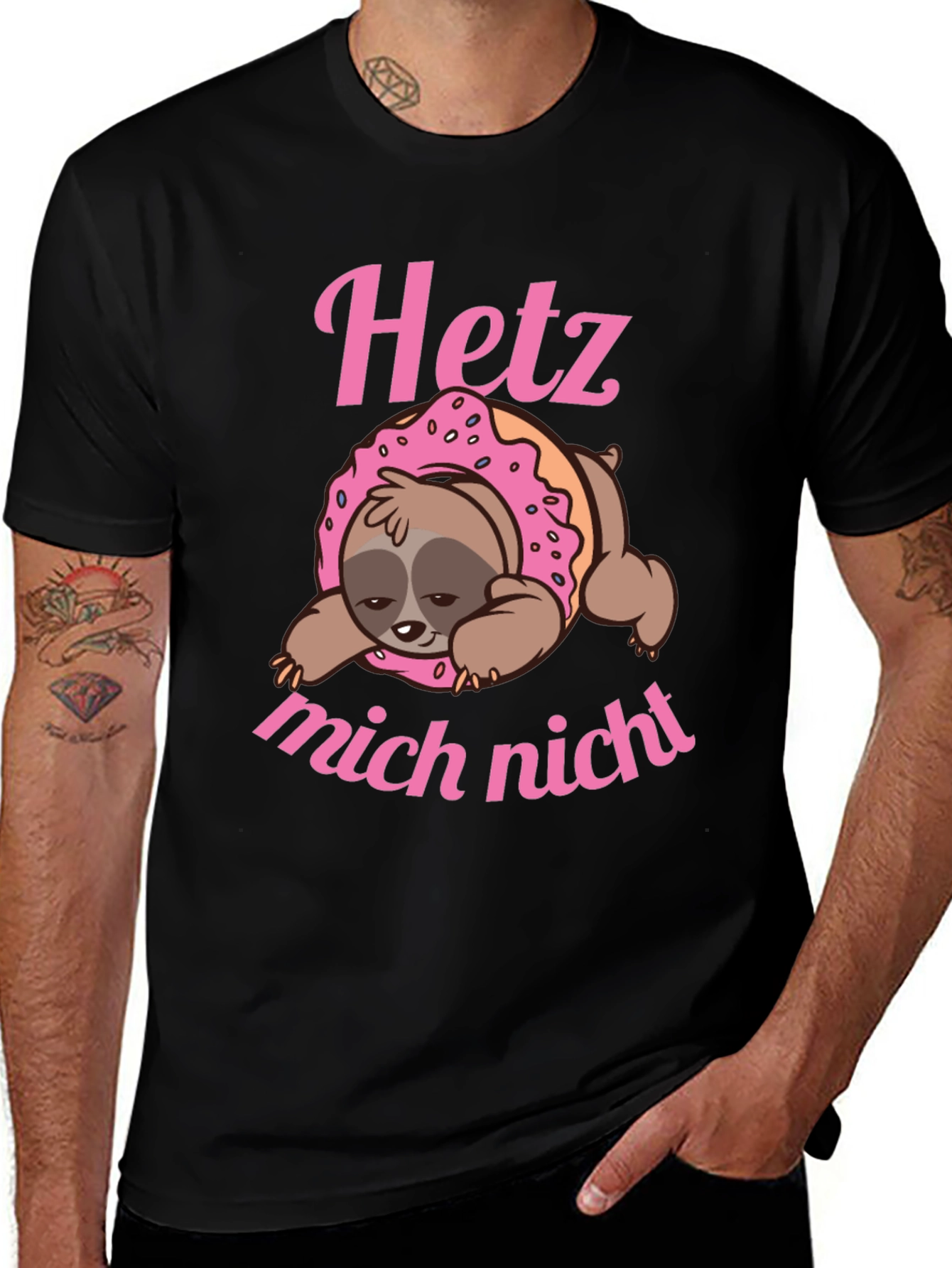 Variant 21 of Sloth Donut T-Shirt - "Hetz mich nicht"