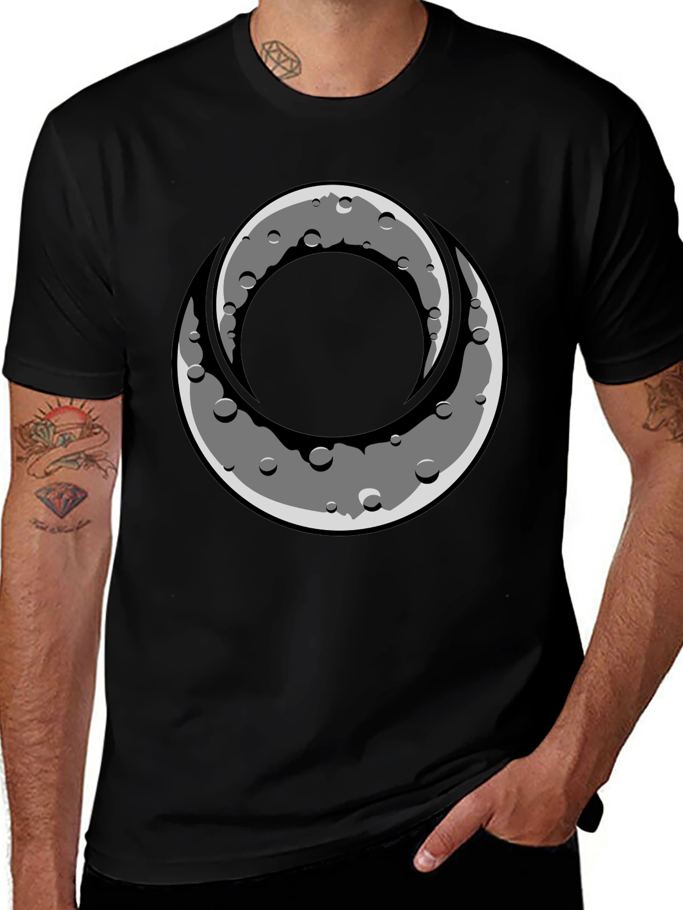 Variant 23 of Lunar Cycle Graphic Tee - Soft Black Cotton
