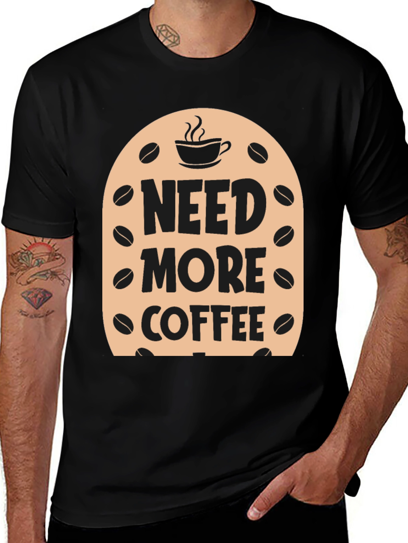Variant 21 of Need More Coffee T-Shirt - Black