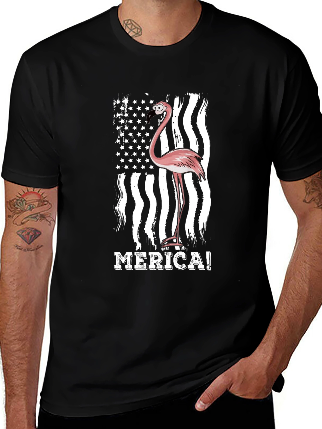 Flamingo 'Merica! Graphic Tee - Patriotic Style