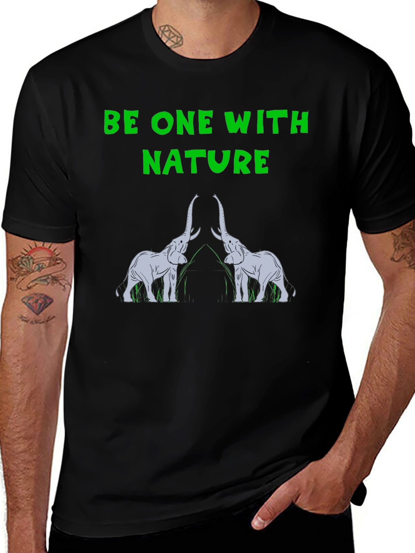 Variant 17 of Be One With Nature Elephant Graphic Tee