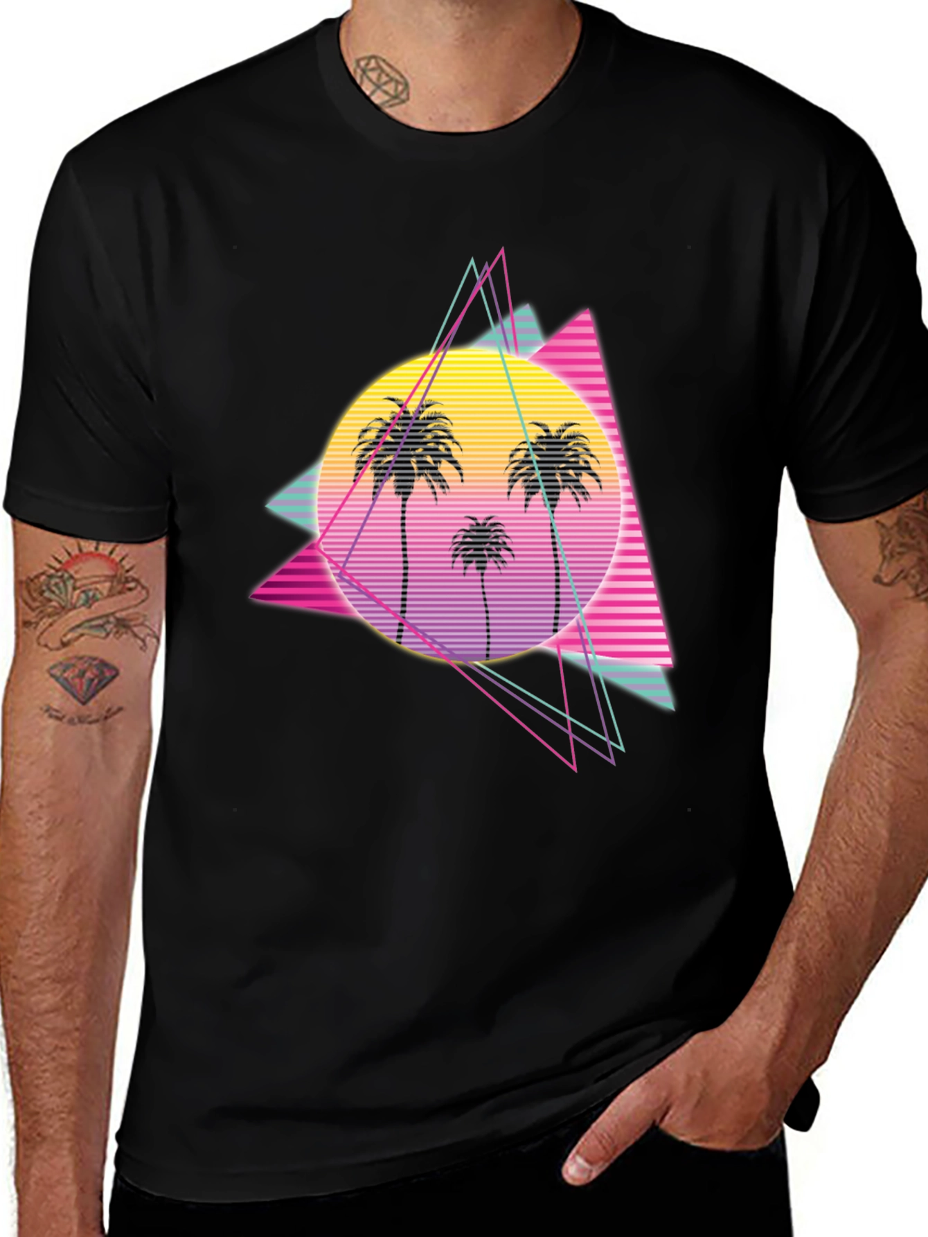 Variant 29 of Retro Wave Palm Tree Graphic Tee