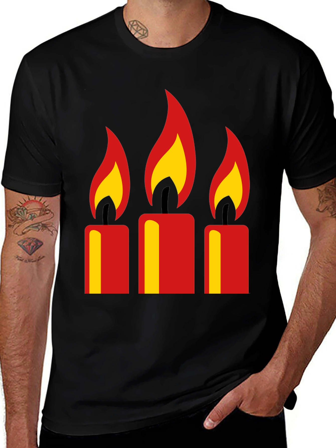 Variant 15 of Candle Graphic Black T-Shirt