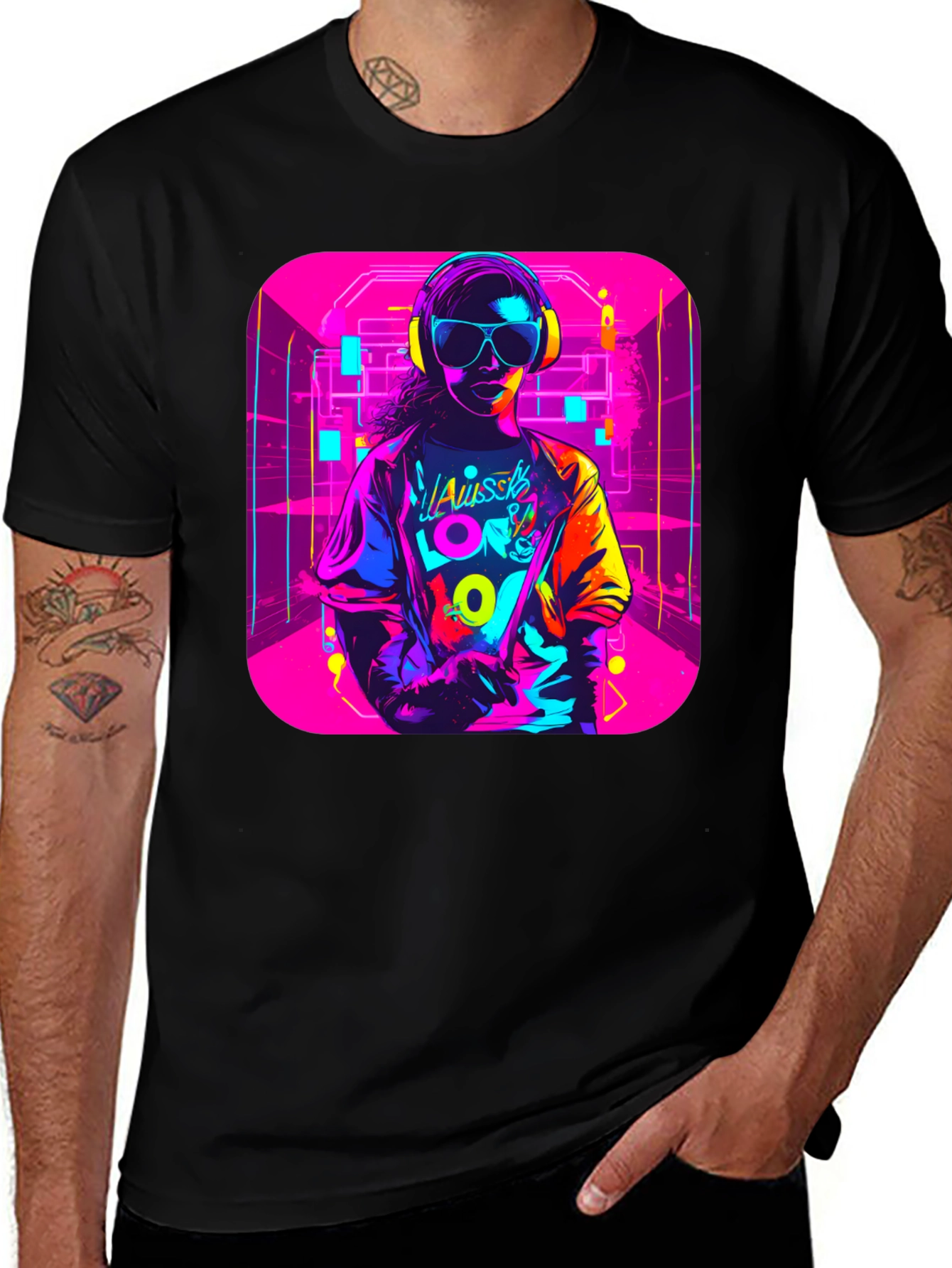 Variant 12 of Neon 80s Retro T-Shirt - Unisex Black Tee