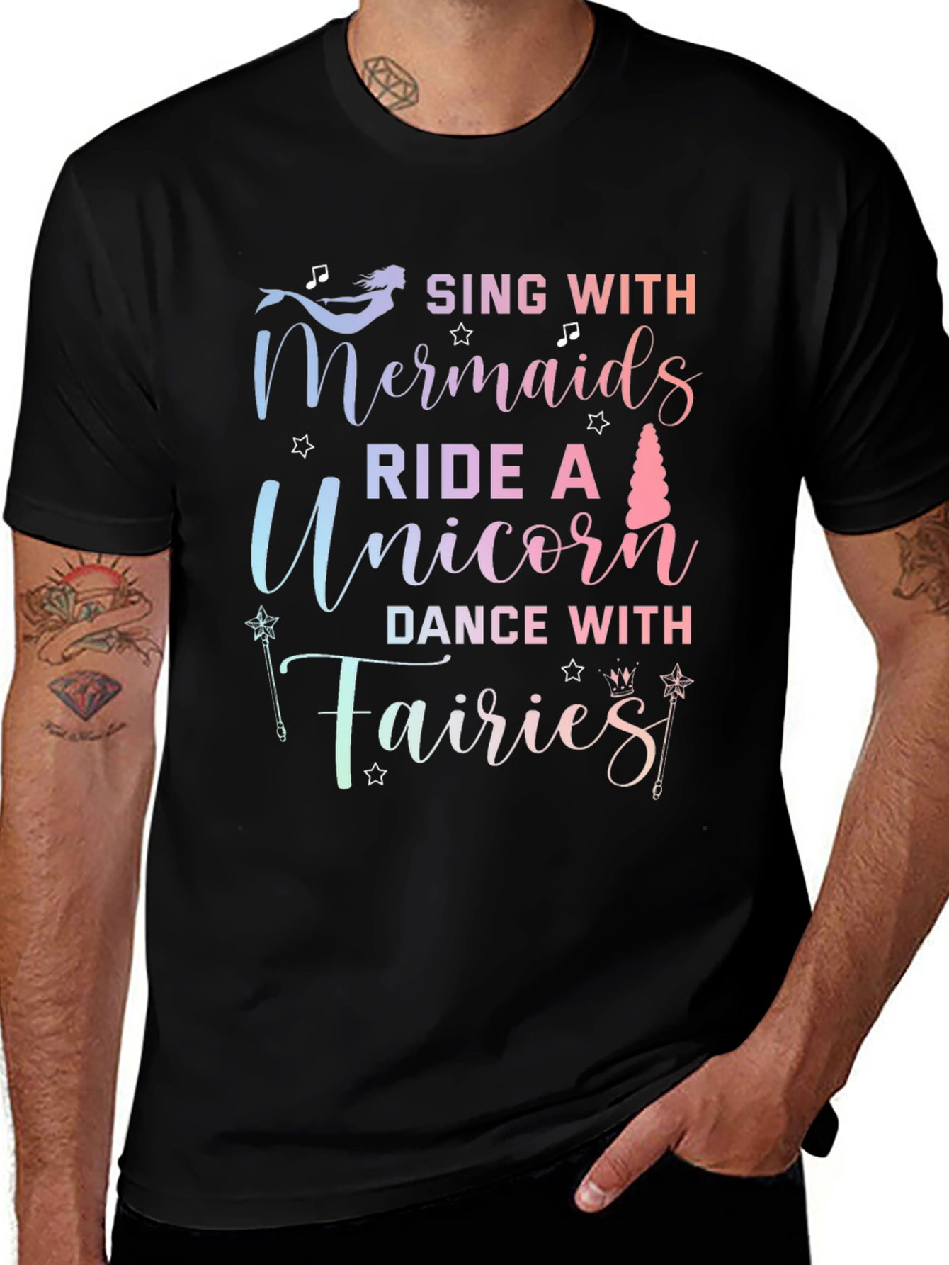 Variant 29 of Sing with Mermaids Ride Unicorn Dance Fairies Tee