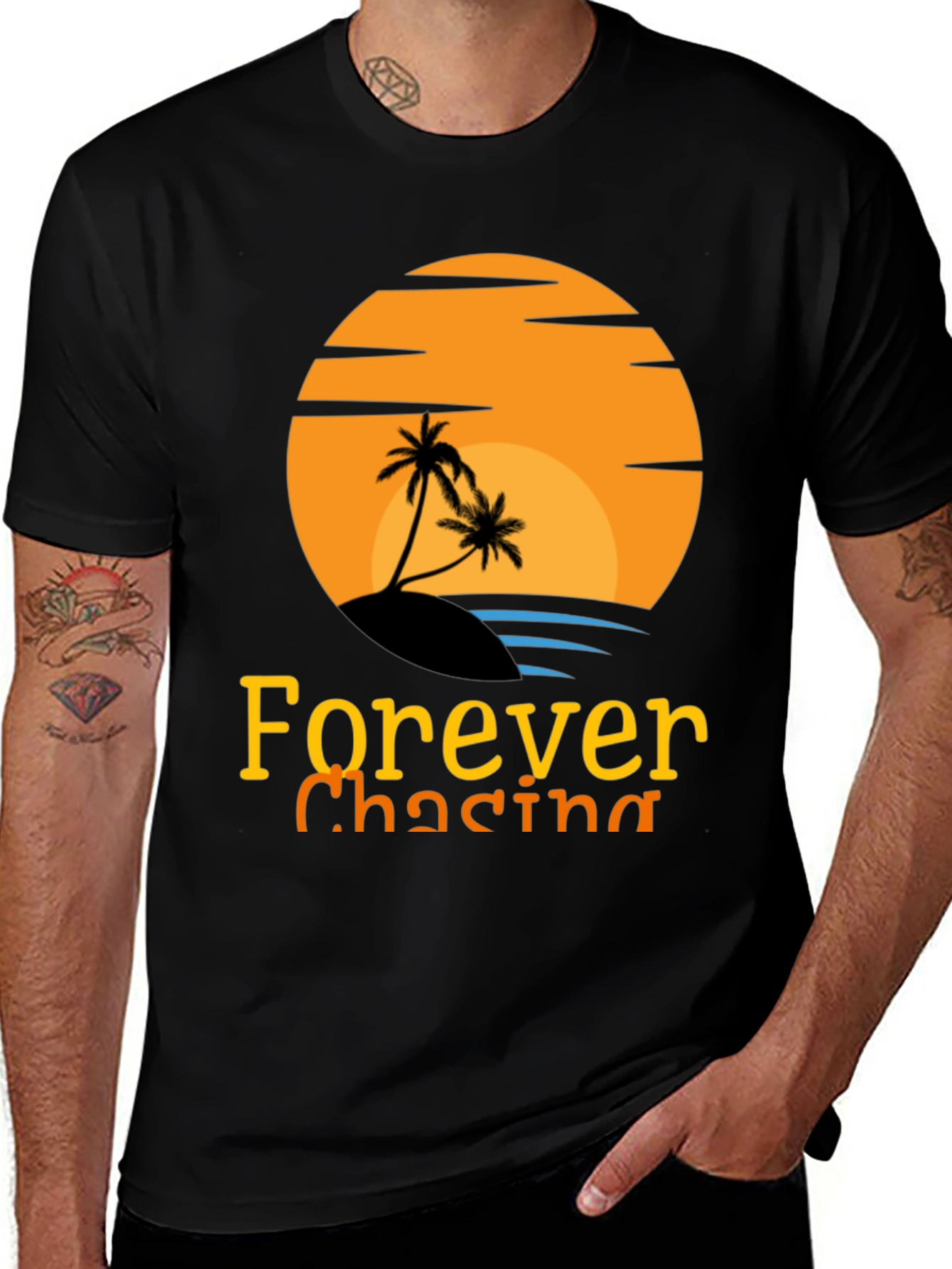 Variant 22 of Forever Chasing Sunset Black Graphic Tee