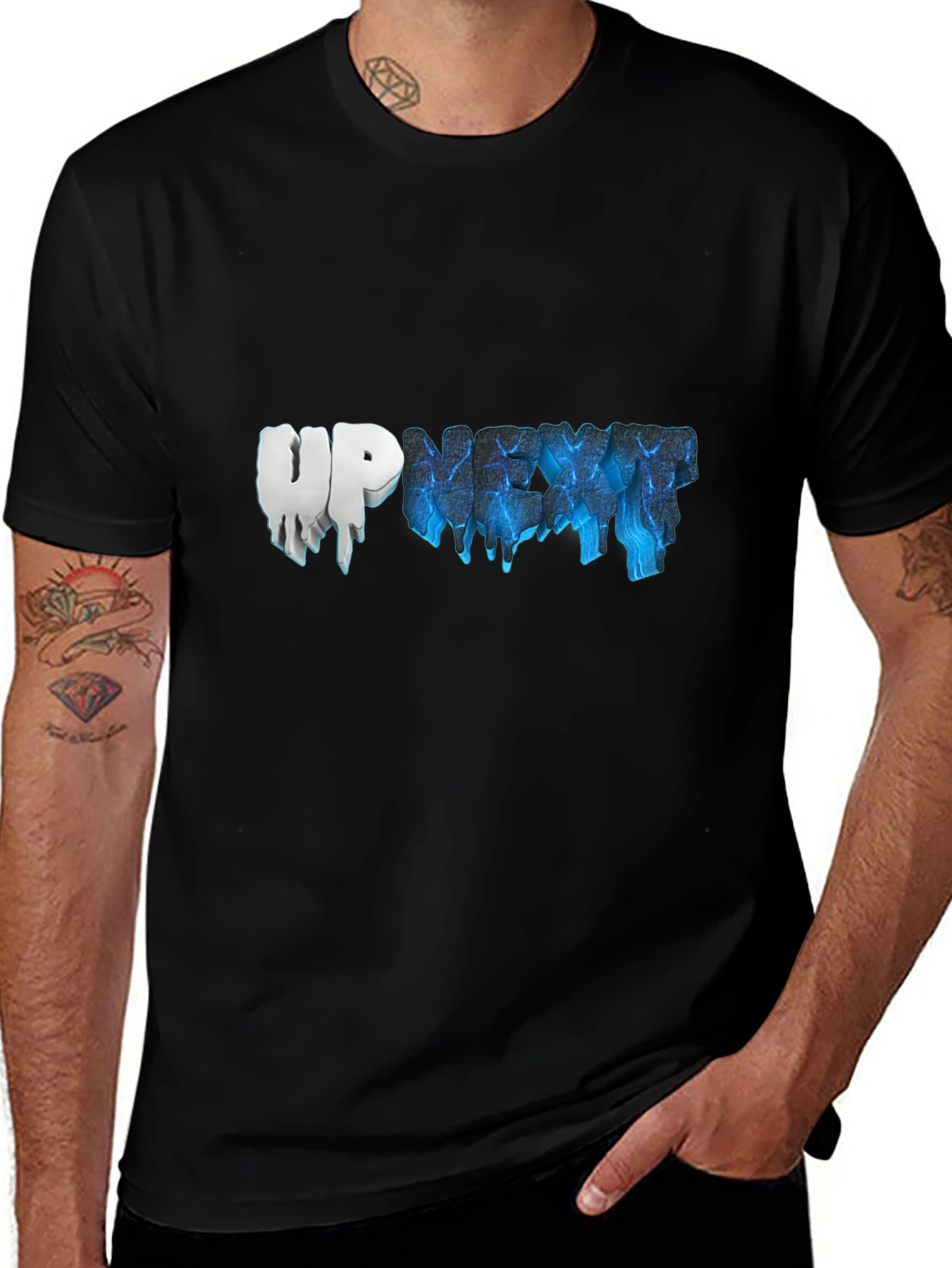 Variant 7 of UP NEXT Graphic T-Shirt - Stylish Black Tee