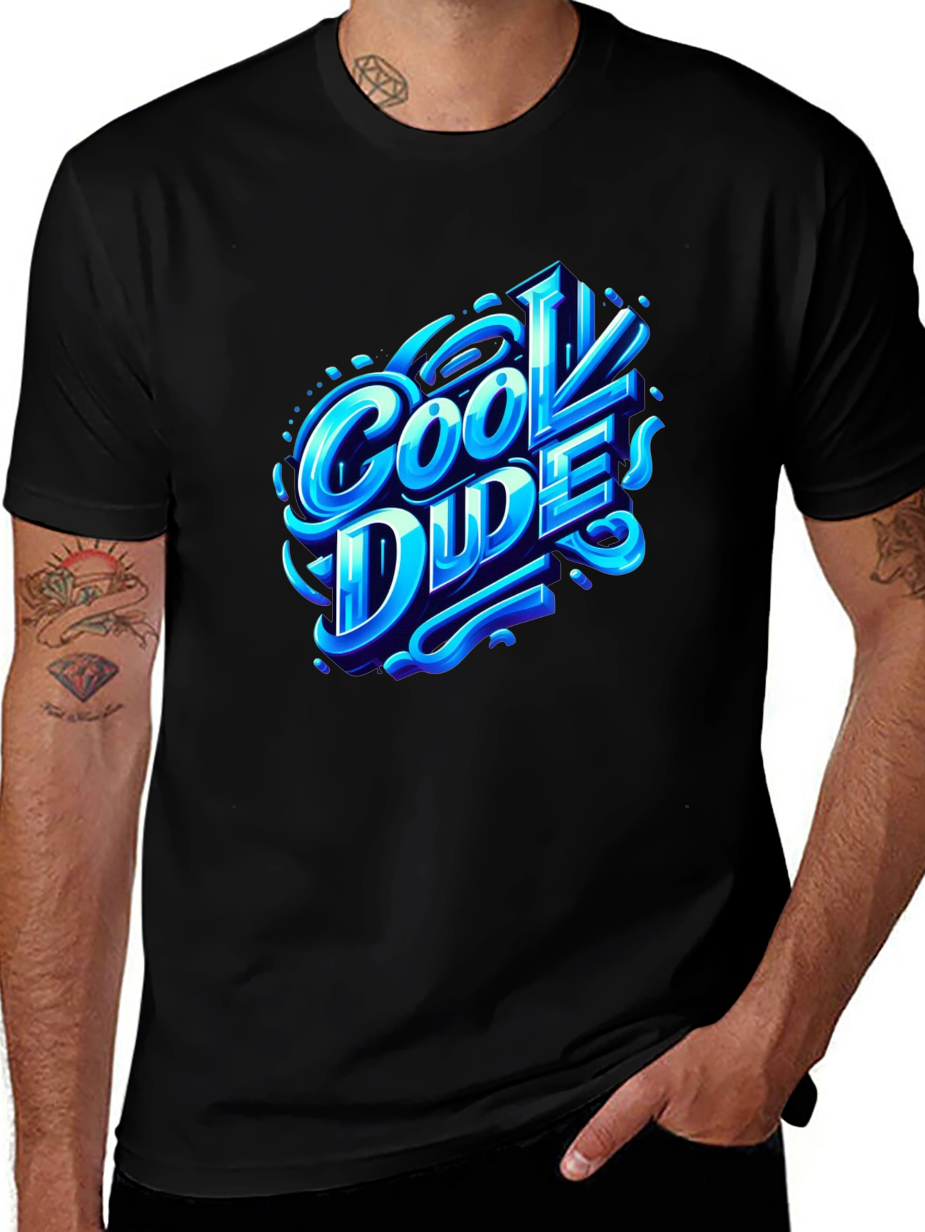 Variant 30 of Cool Dude Graphic T-Shirt - Trendy Black Tee