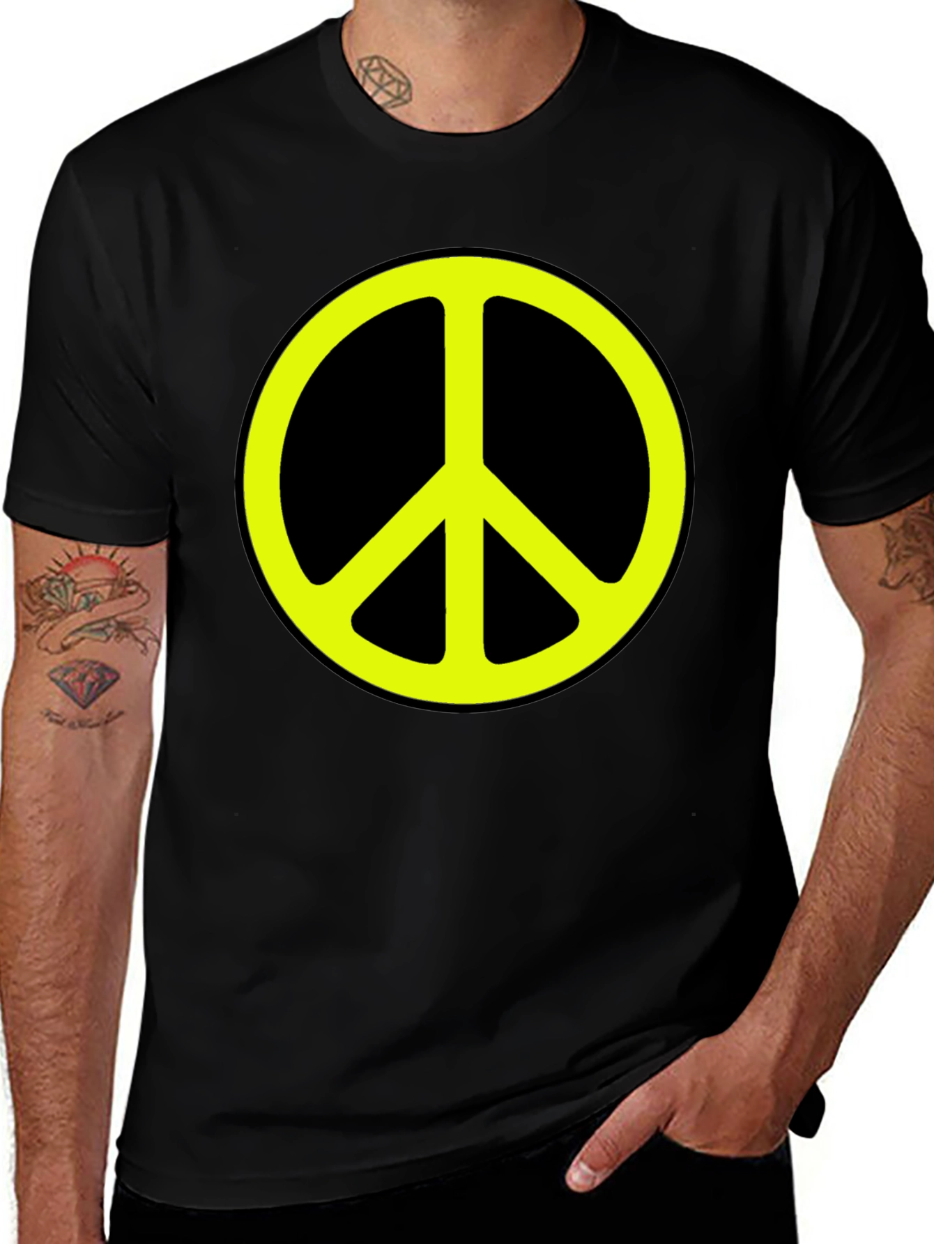 Variant 28 of Peace Sign Graphic Tee - Classic Black