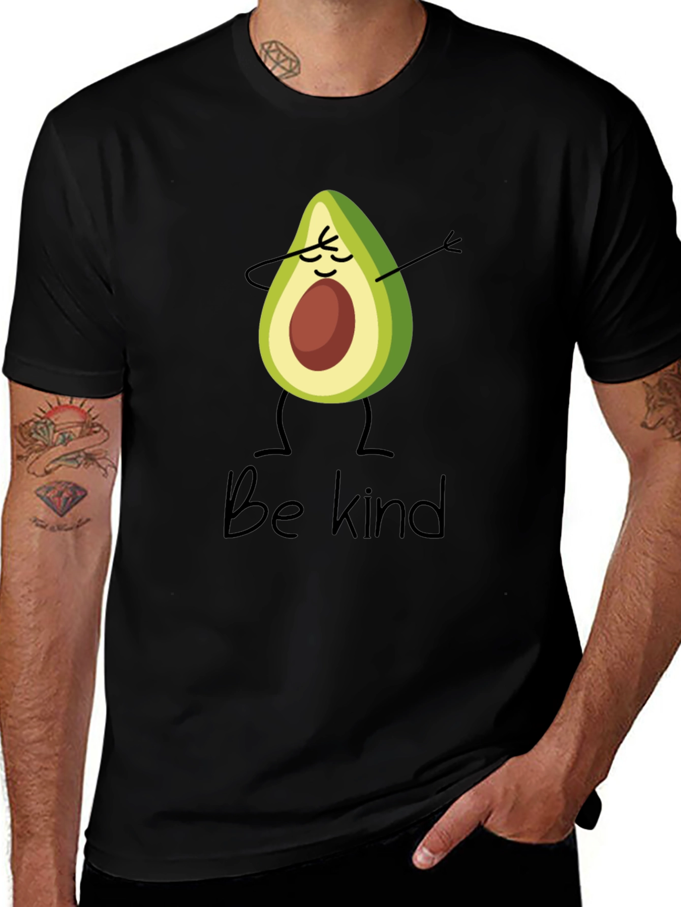 Variant 30 of Be Kind Avocado Dabbing Graphic T-Shirt