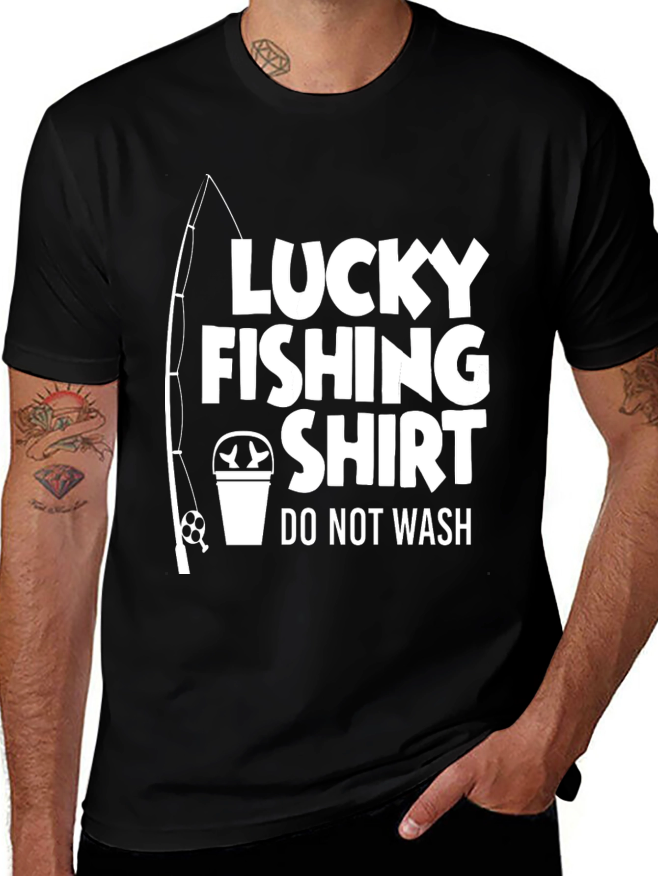 Variant 22 of Lucky Fishing Shirt - Novelty Graphic Tee