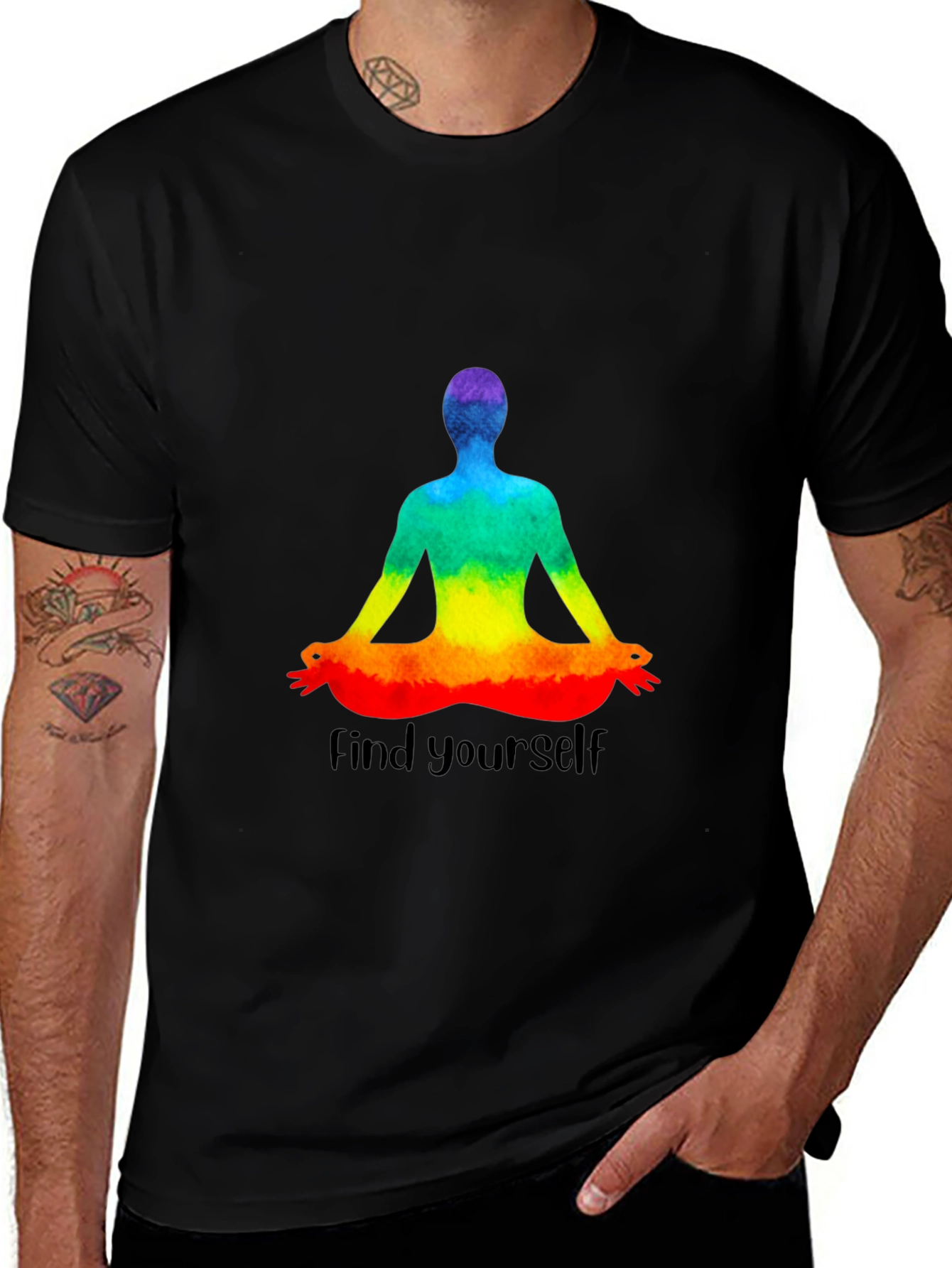 Variant 5 of Rainbow Meditation Tee: Find Yourself T-Shirt