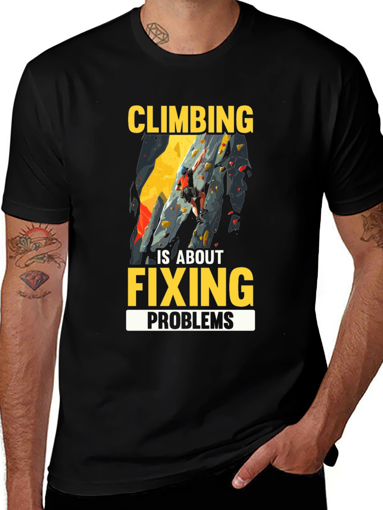 Variant 9 of Climbing is About Fixing Problems Graphic T-Shirt