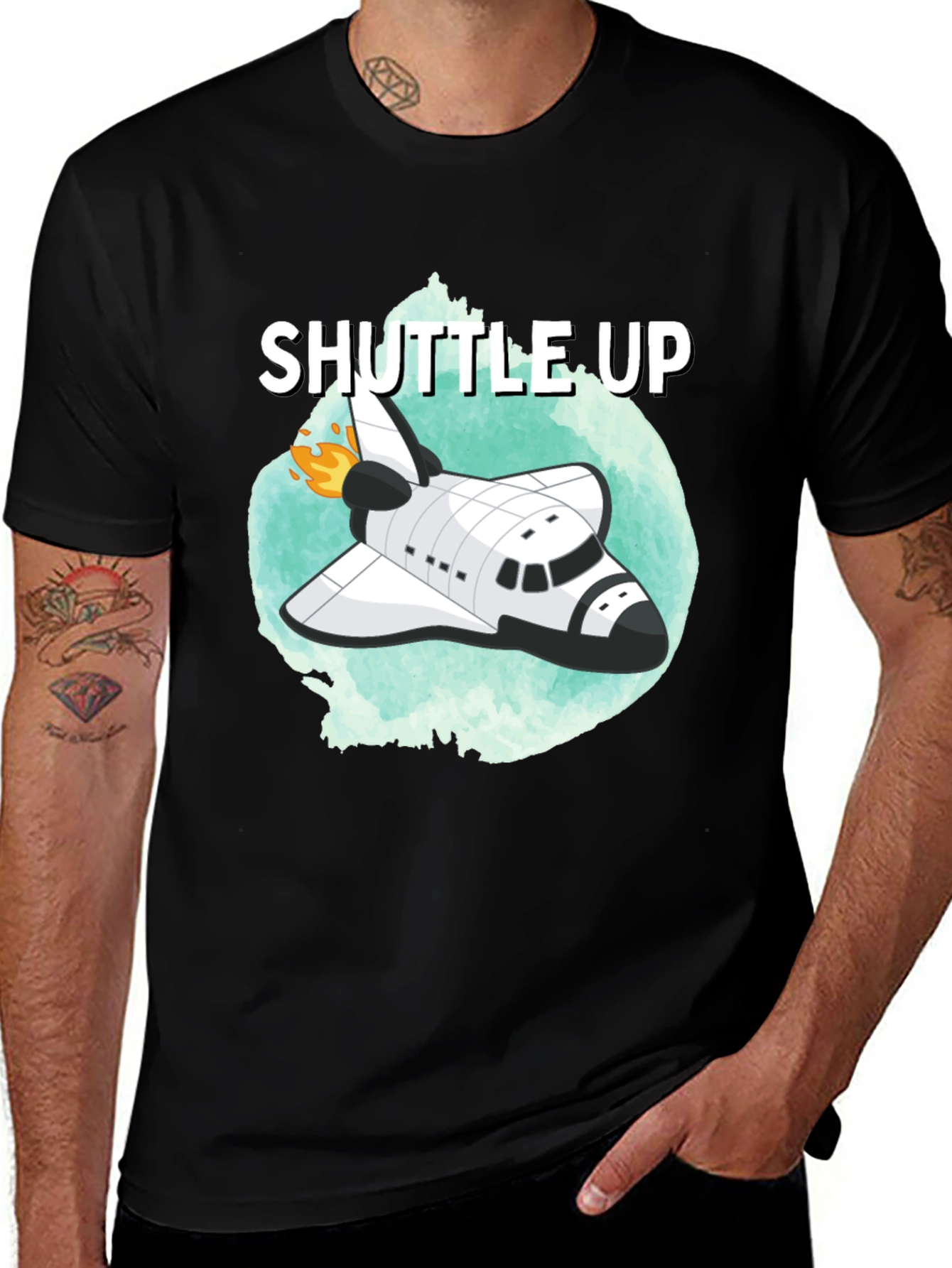 Variant 2 of Shuttle Up Black T-Shirt