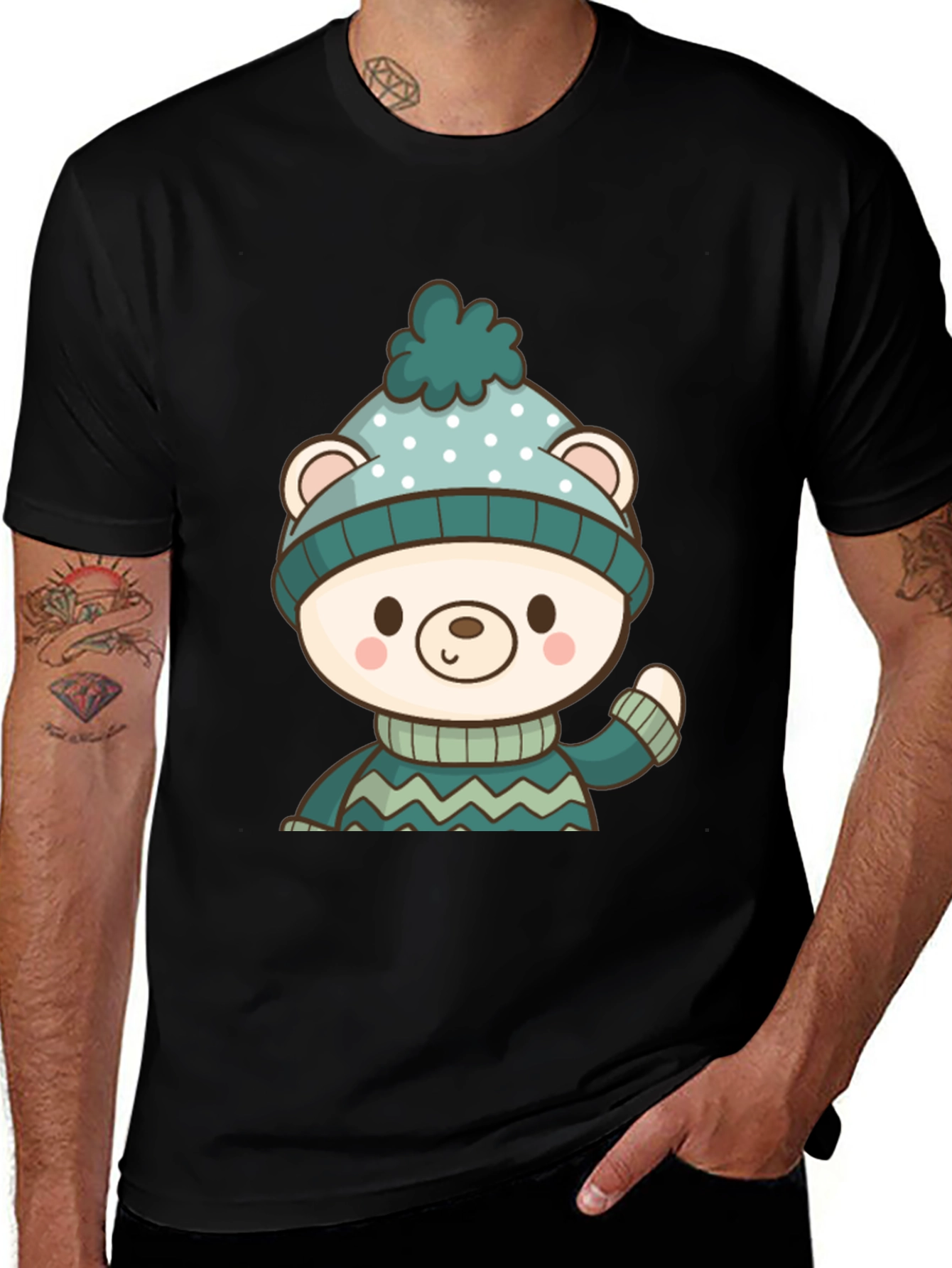Variant 15 of Cute Winter Bear Graphic Tee