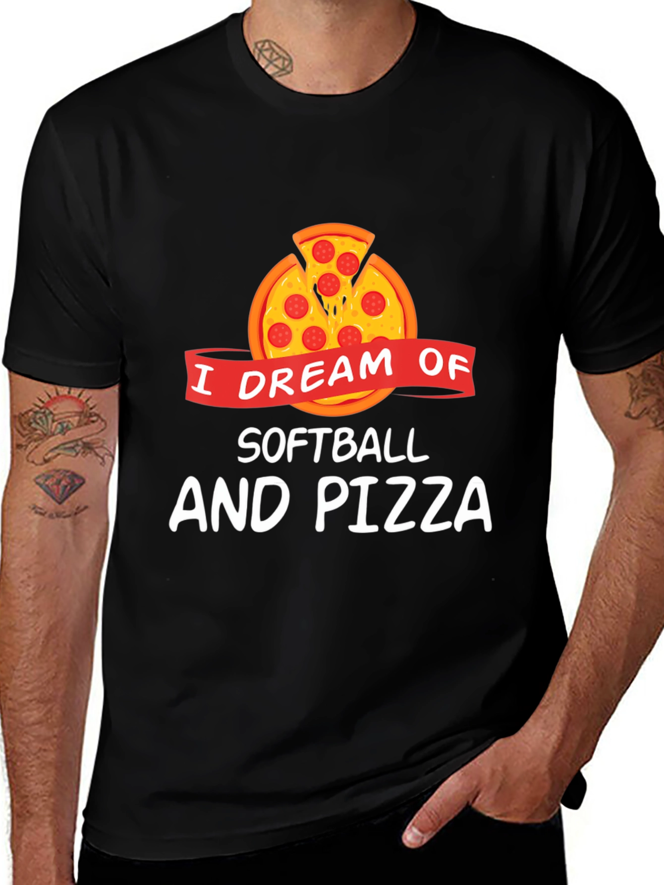 Variant 13 of Softball & Pizza Dream T-Shirt - Funny Graphic Tee