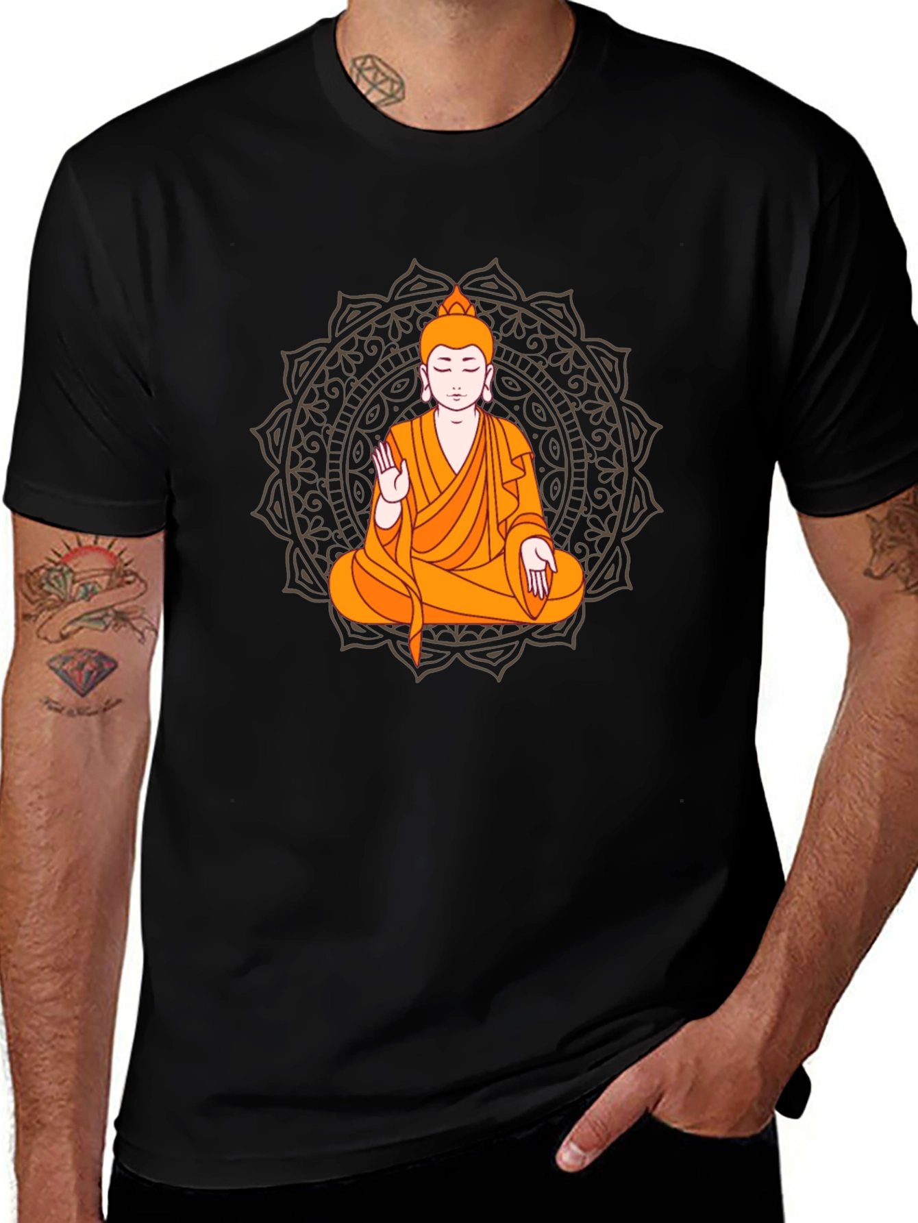 Variant 28 of Buddha Mandala Graphic Tee - Meditate in Style