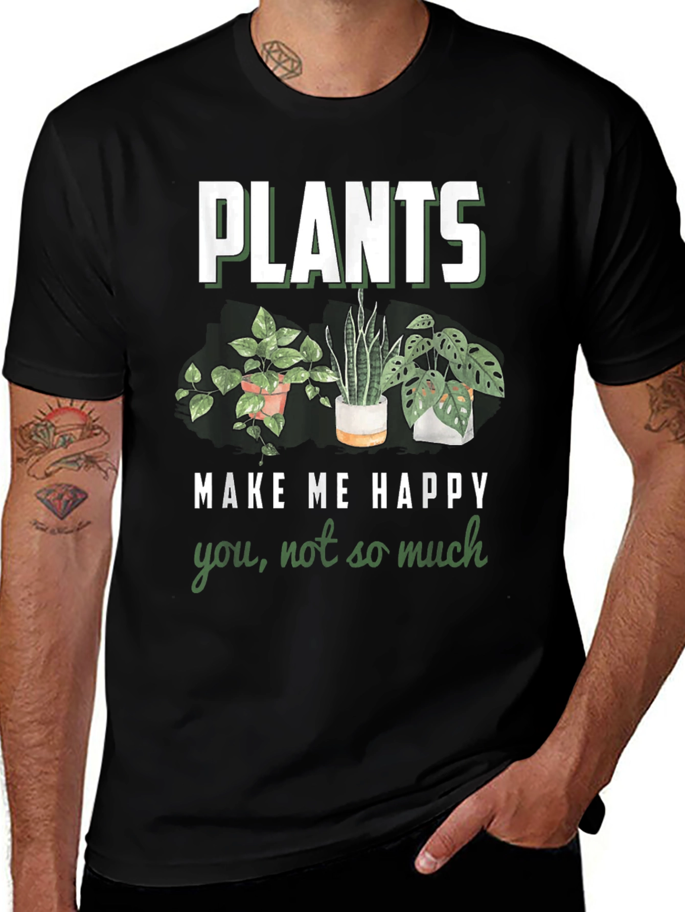 Variant 13 of Plants Make Me Happy Graphic T-Shirt