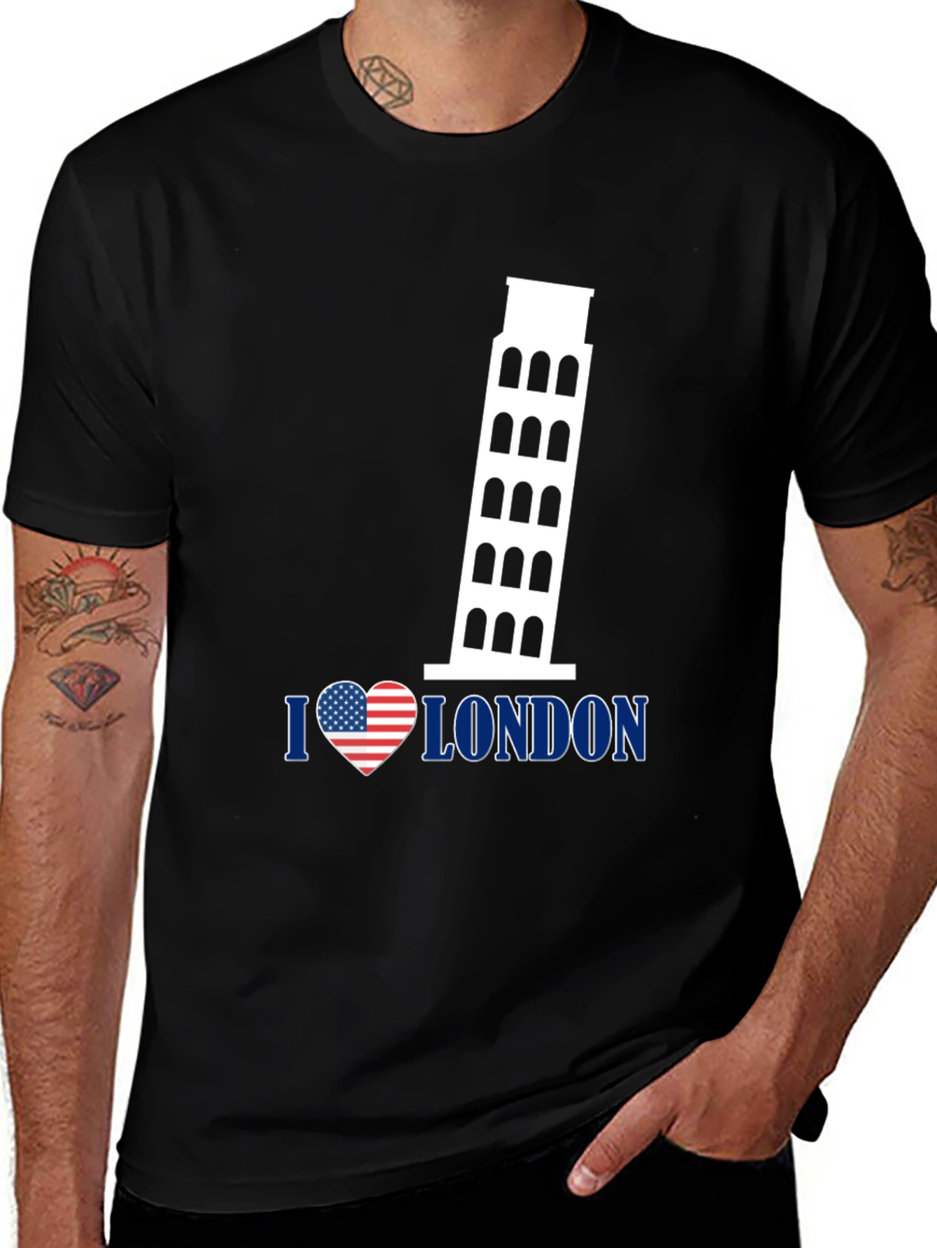 Variant 2 of Leaning Tower of Pisa 'I Love London' T-Shirt