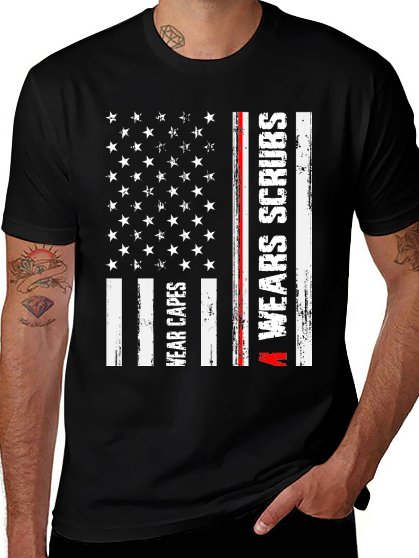 Variant 6 of Nurse American Flag T-Shirt Wear Capes Wear Scrubs