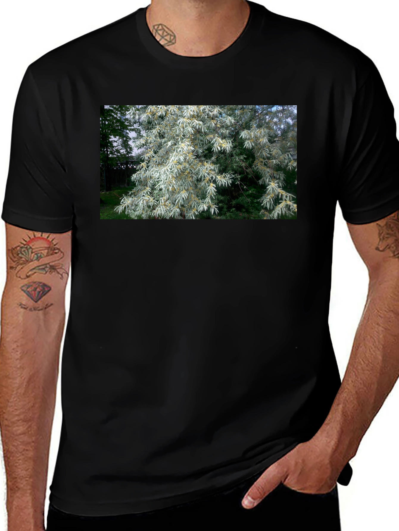 Variant 26 of Nature Print Black T-Shirt