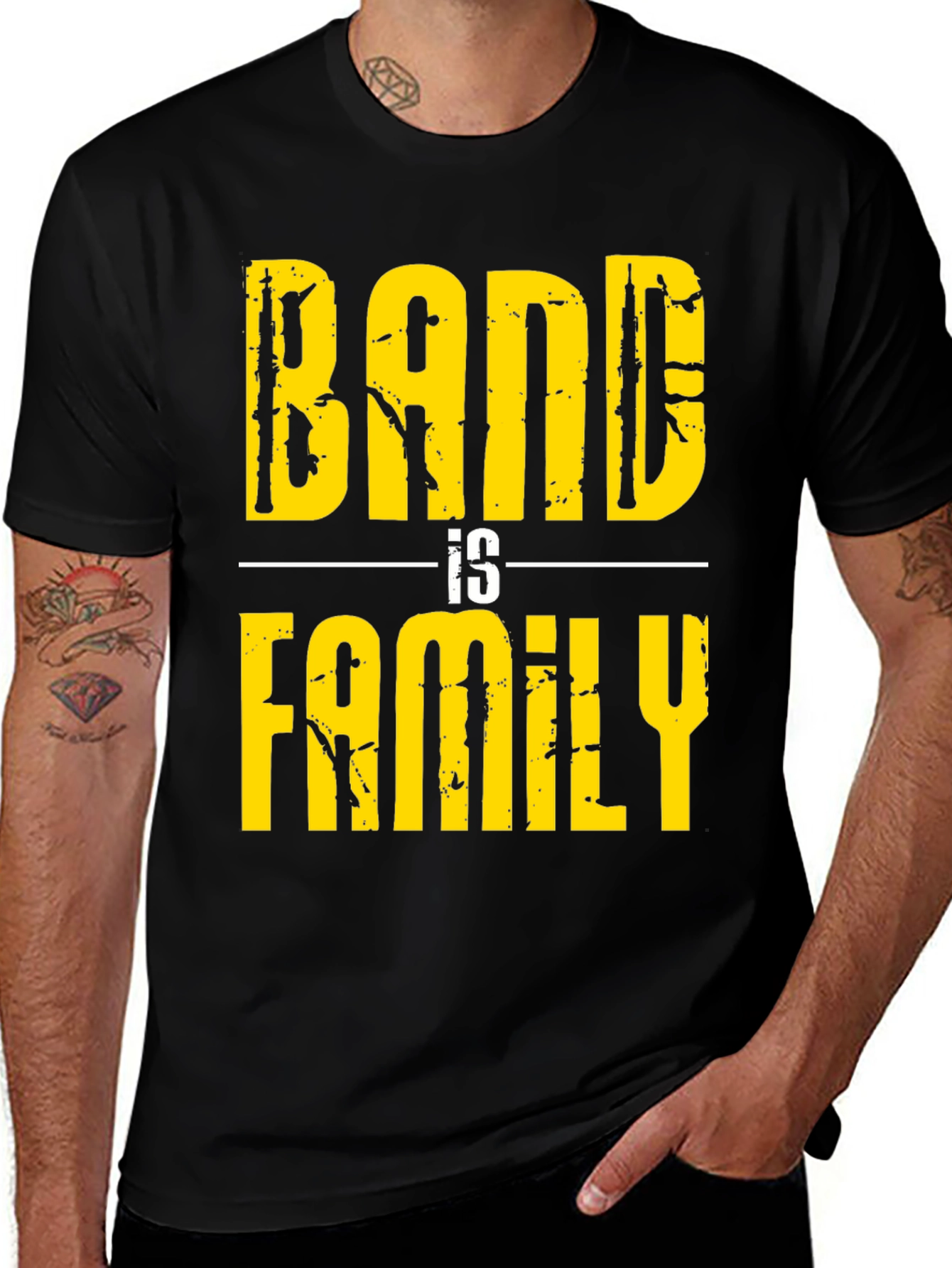Variant 13 of Band Is Family Graphic T-Shirt - Black