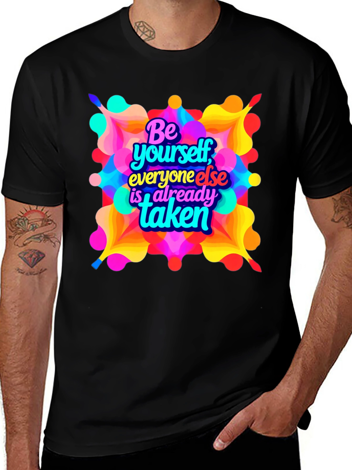 Variant 3 of Be Yourself Graphic T-Shirt - Black