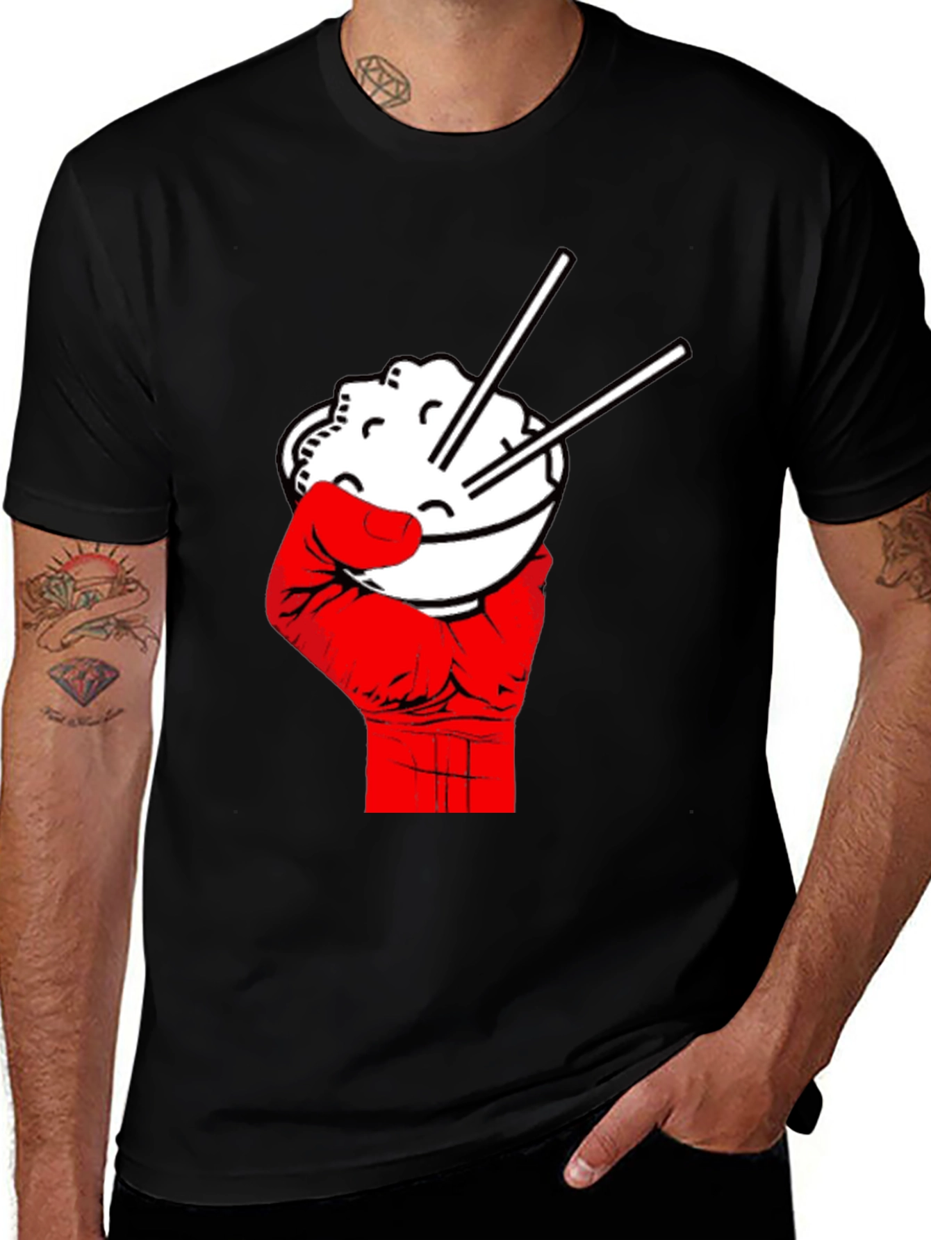 Rice Bowl Fist Black T-Shirt
