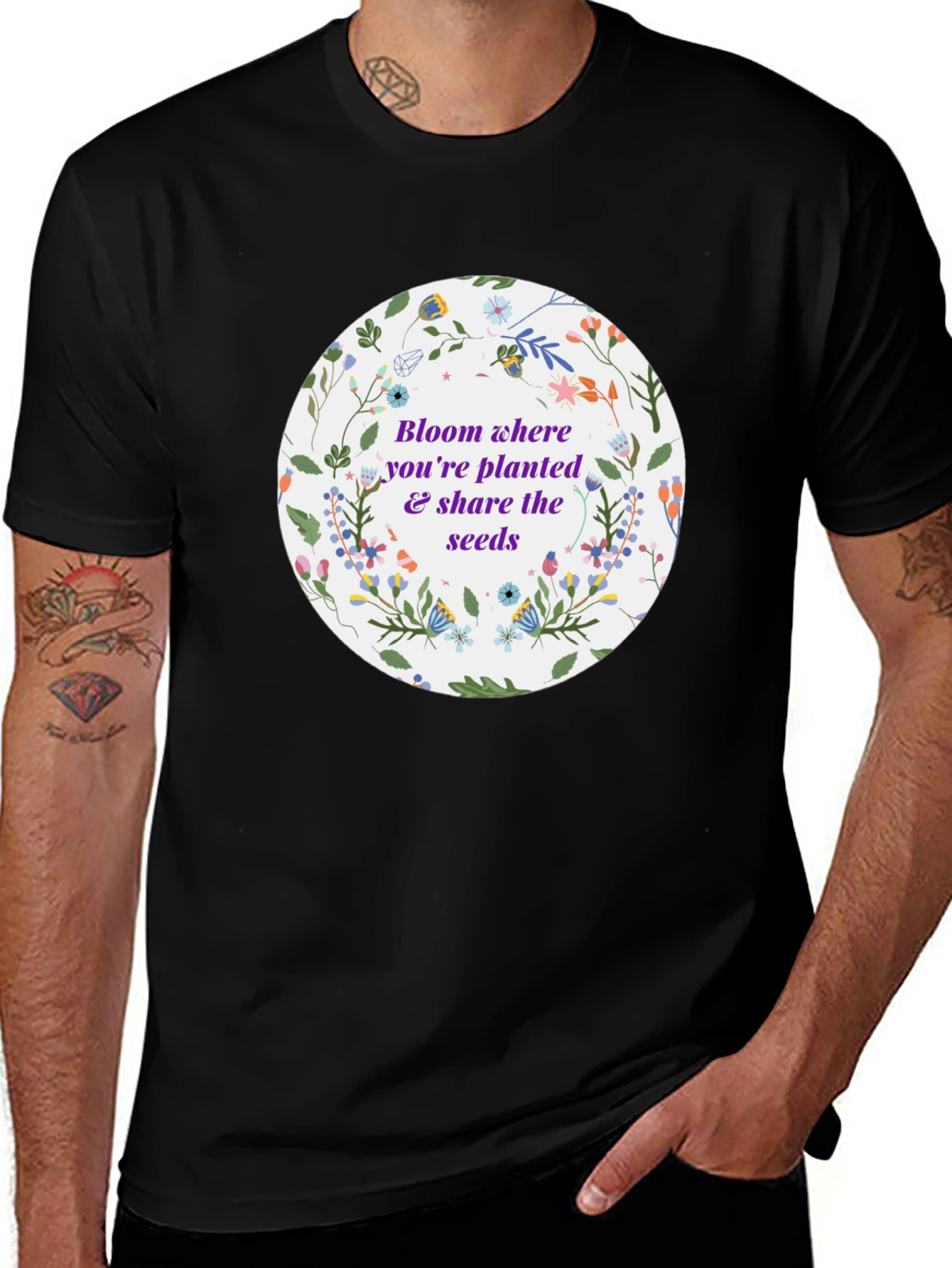 Variant 16 of Floral Bloom T-Shirt - Planted & Share Seeds