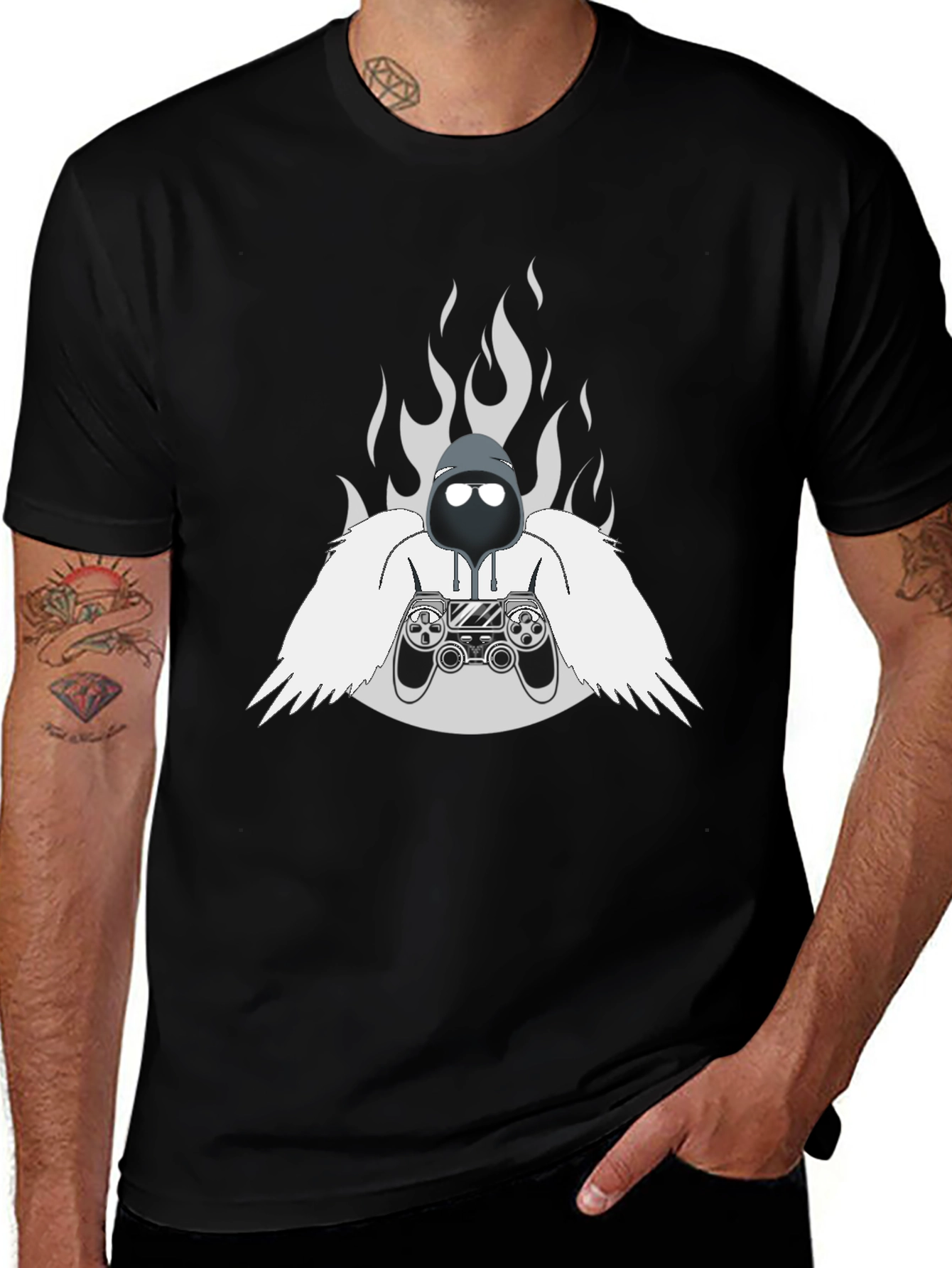 Variant 16 of Gamer Spirit Graphic Tee - Black Cotton T-Shirt