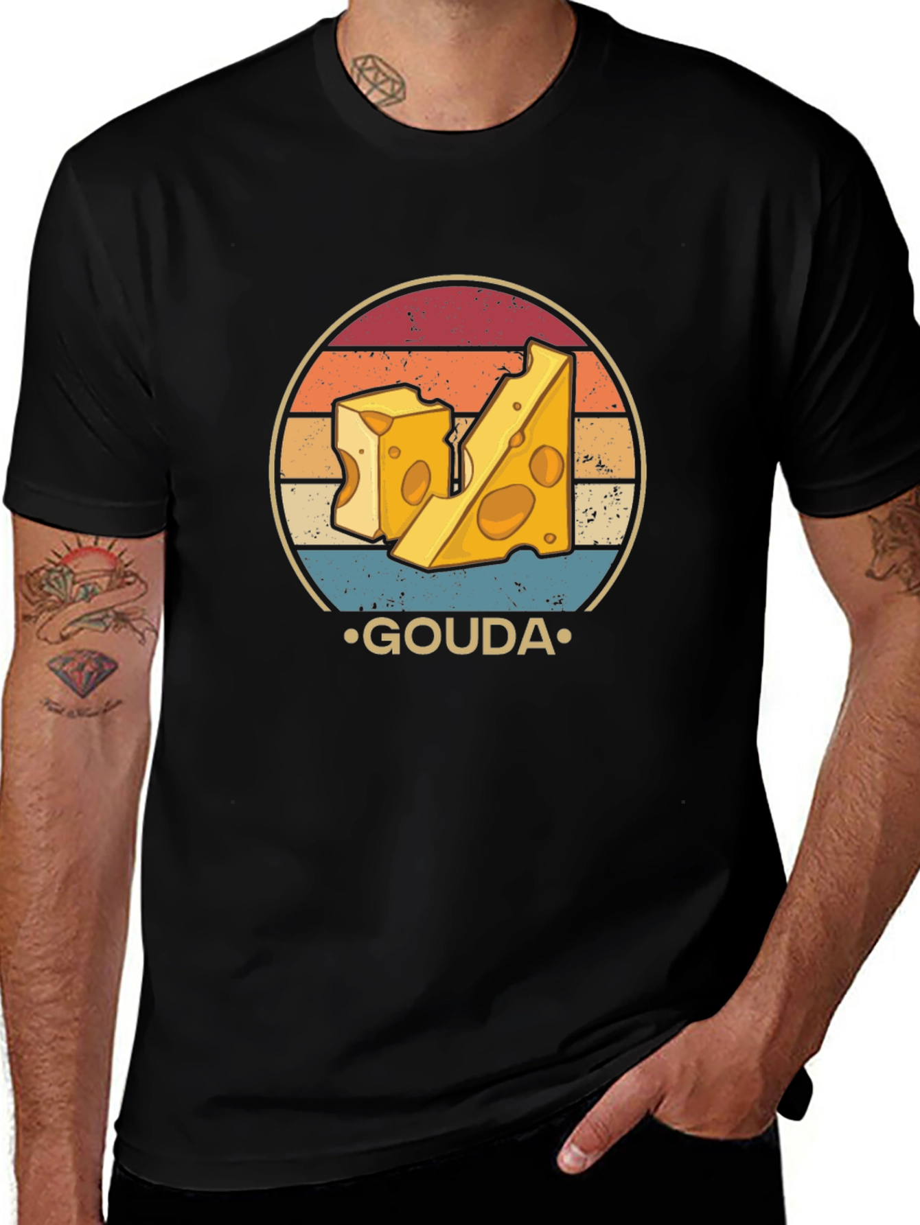 Gouda Cheese Lover Graphic T-Shirt Retro Design