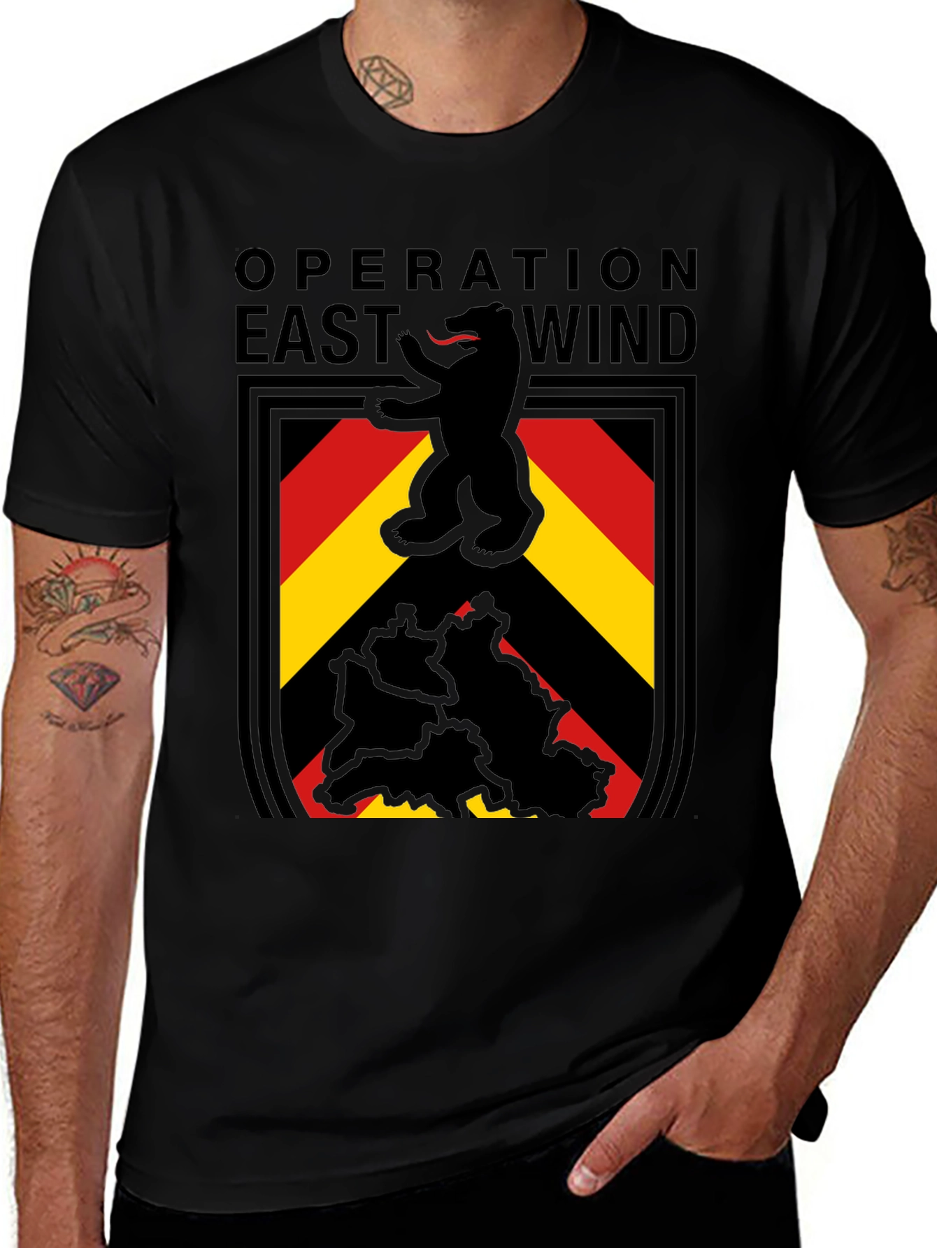 Variant 22 of Operation East Wind T-Shirt - Black Graphic Tee