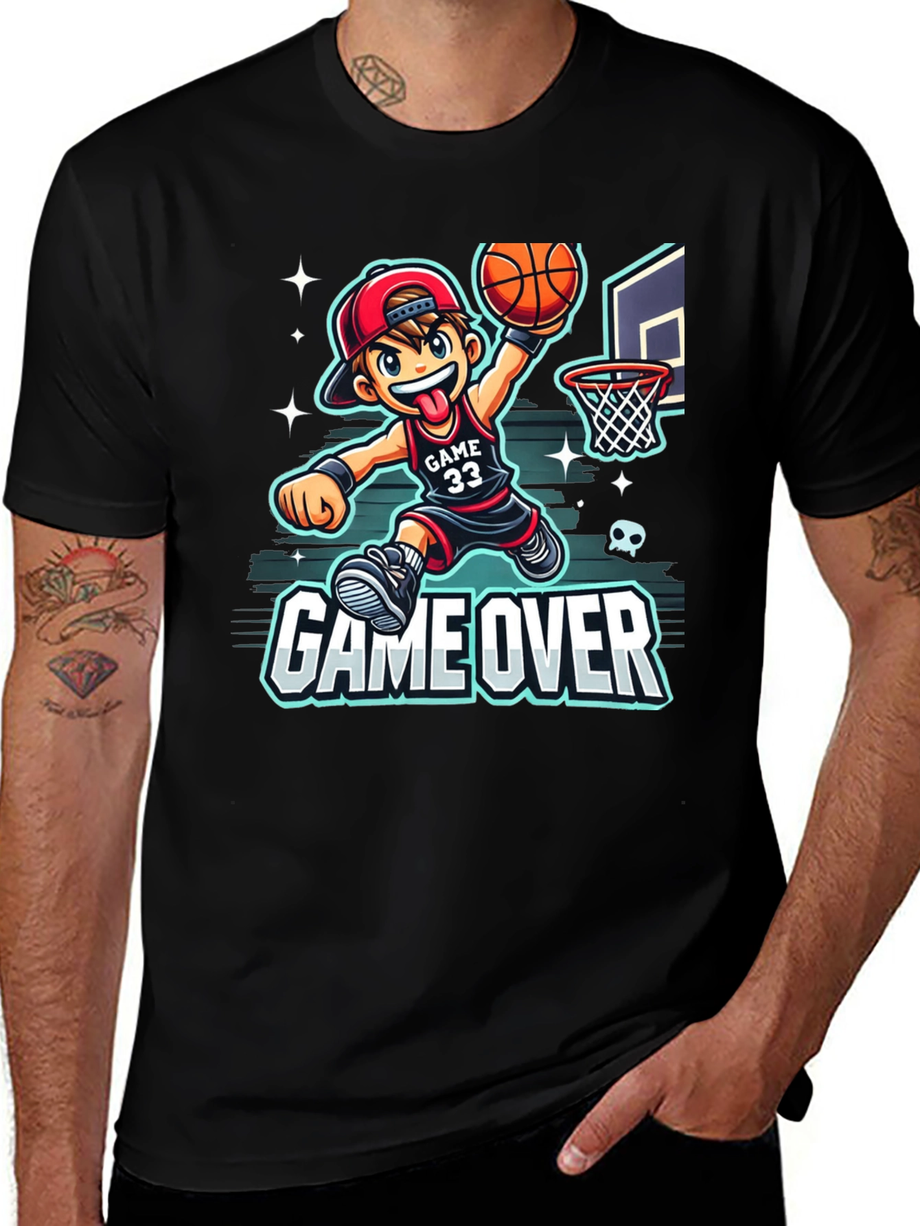 Variant 30 of Game Over Basketball Graphic Tee