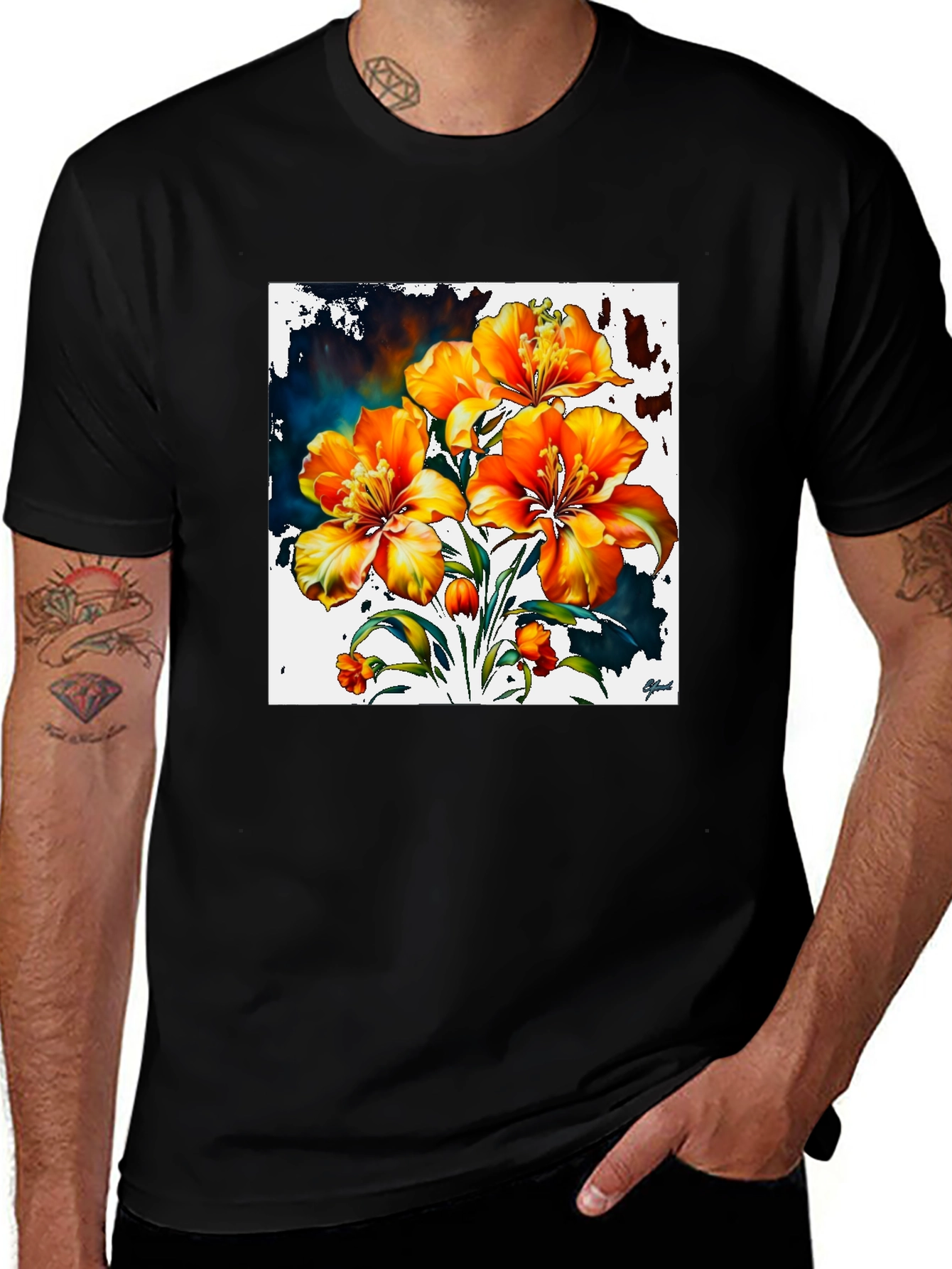 Floral Watercolor T-Shirt - Stylish Artistic Design