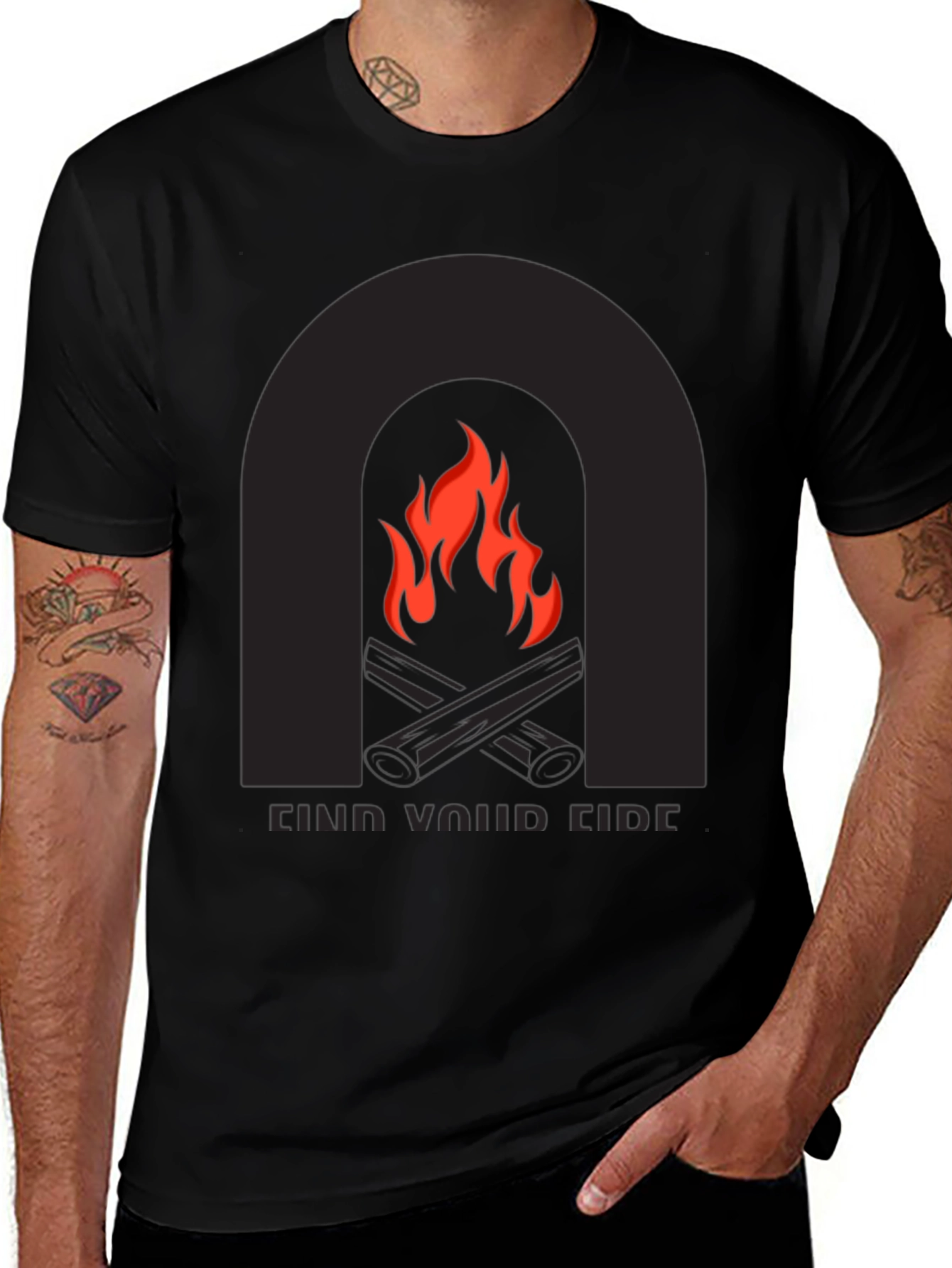 Variant 12 of Find Your Fire Graphic Tee - Black