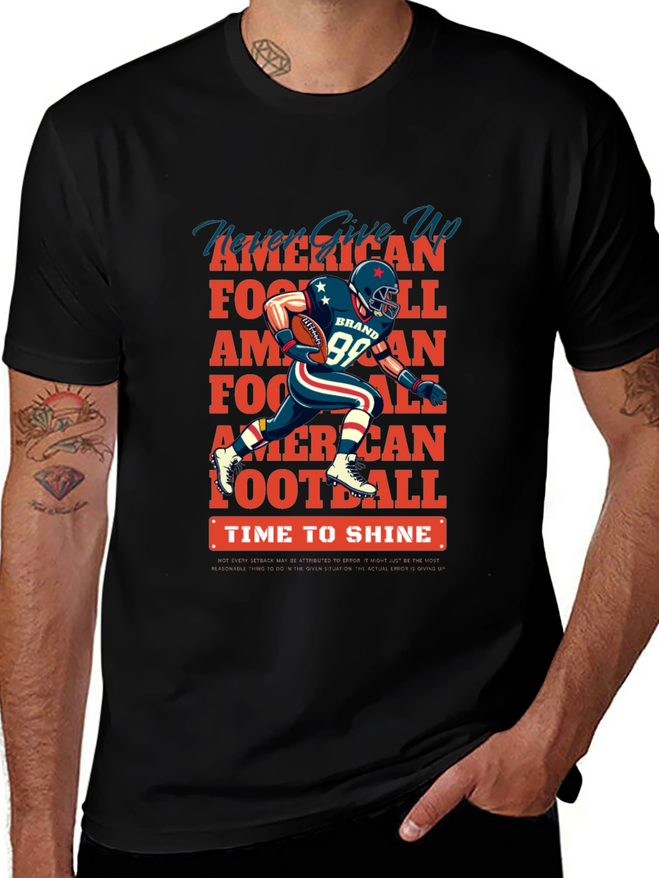 American Football Graphic Print T-Shirt