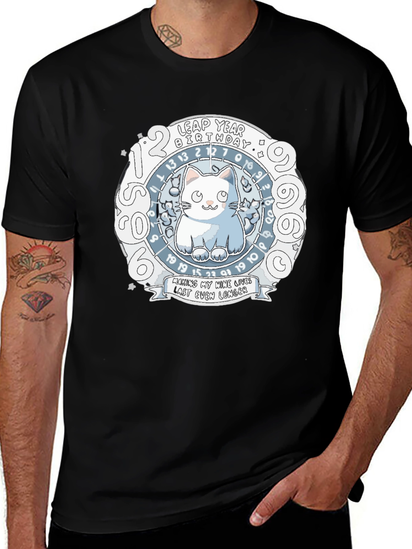 Variant 5 of Leap Year Birthday Cat T-Shirt