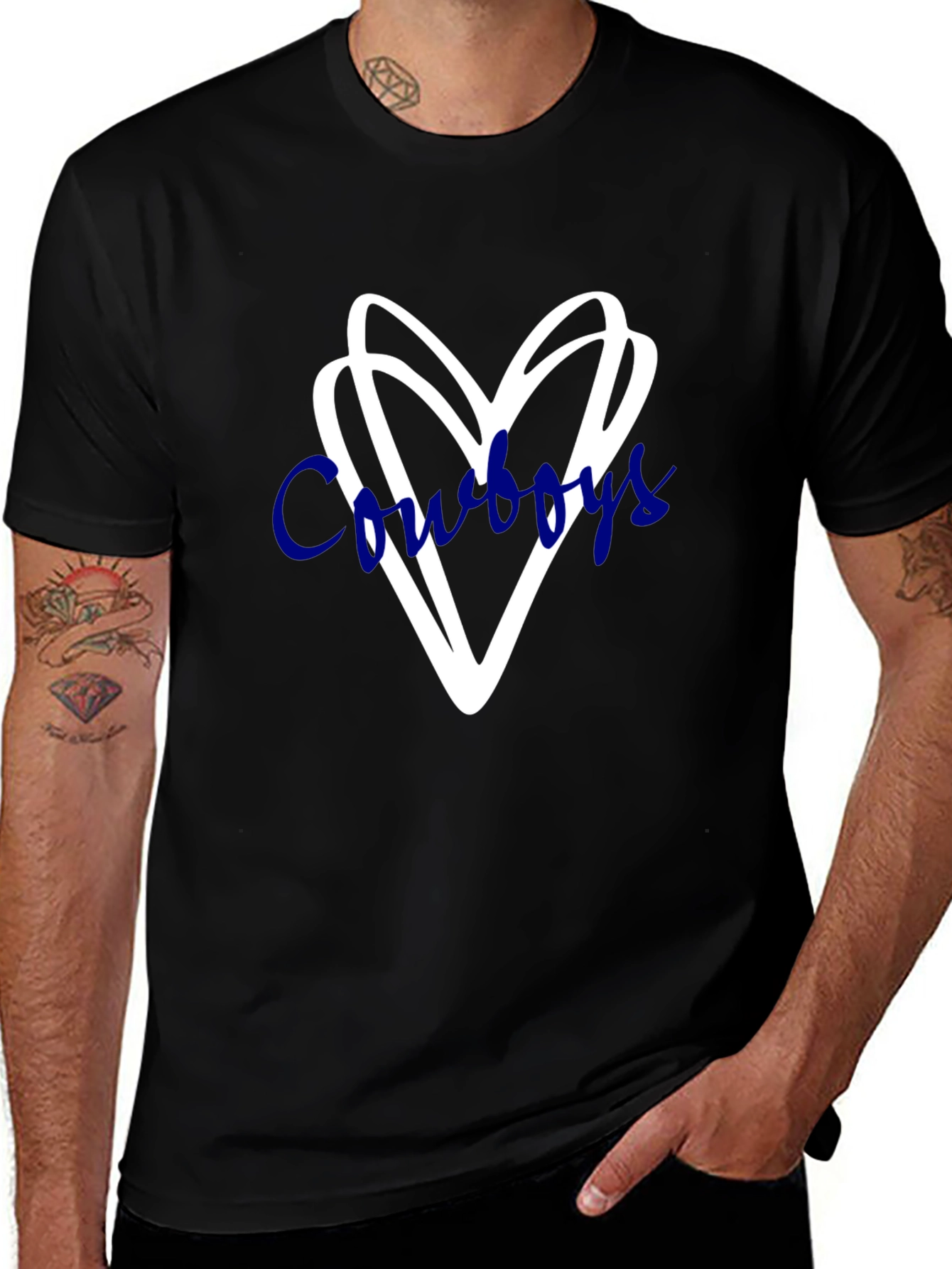 Cowboys Heart Graphic Tee - Soft Black Shirt