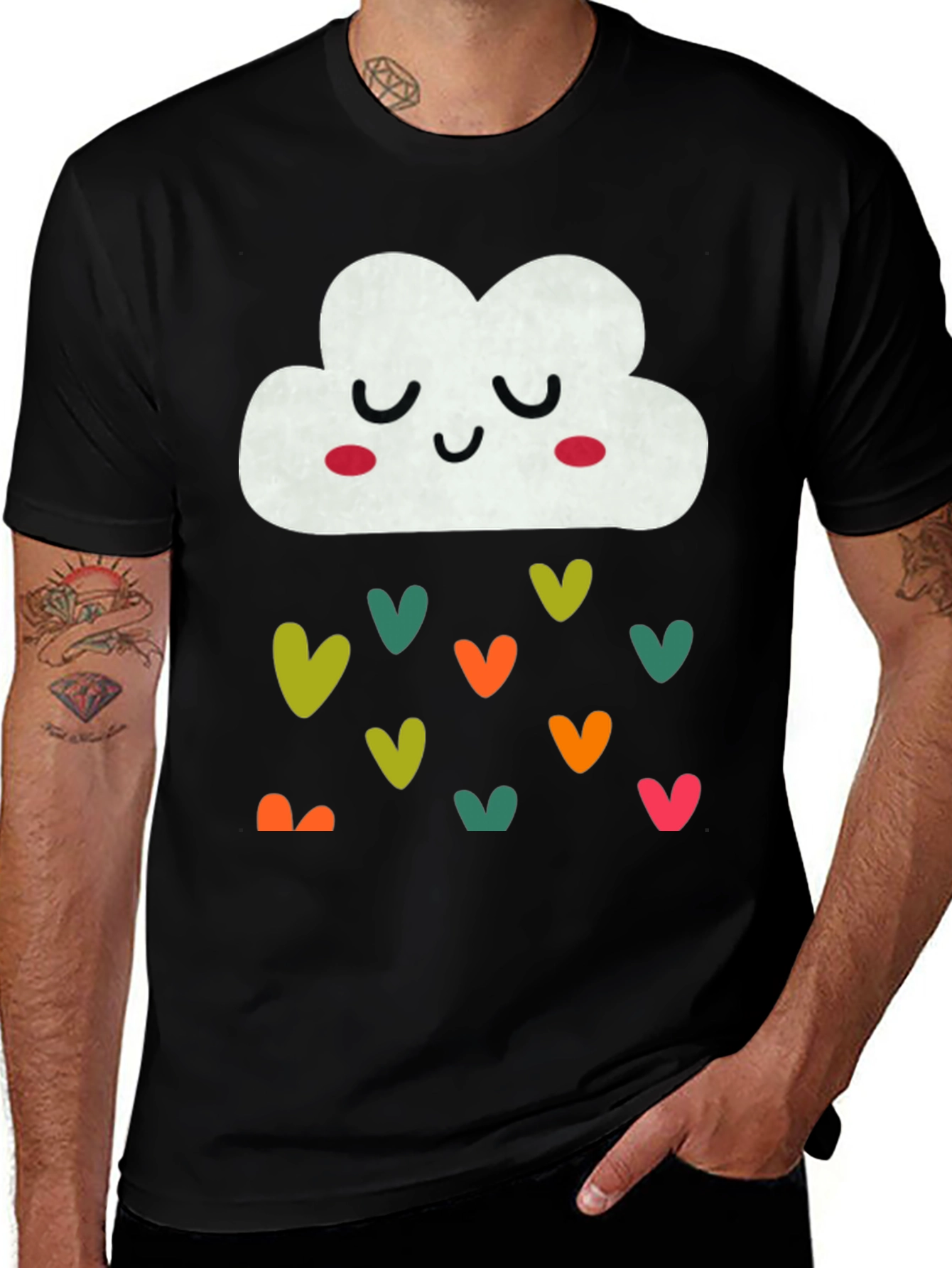 Variant 24 of Cute Cloud with Hearts Graphic Tee
