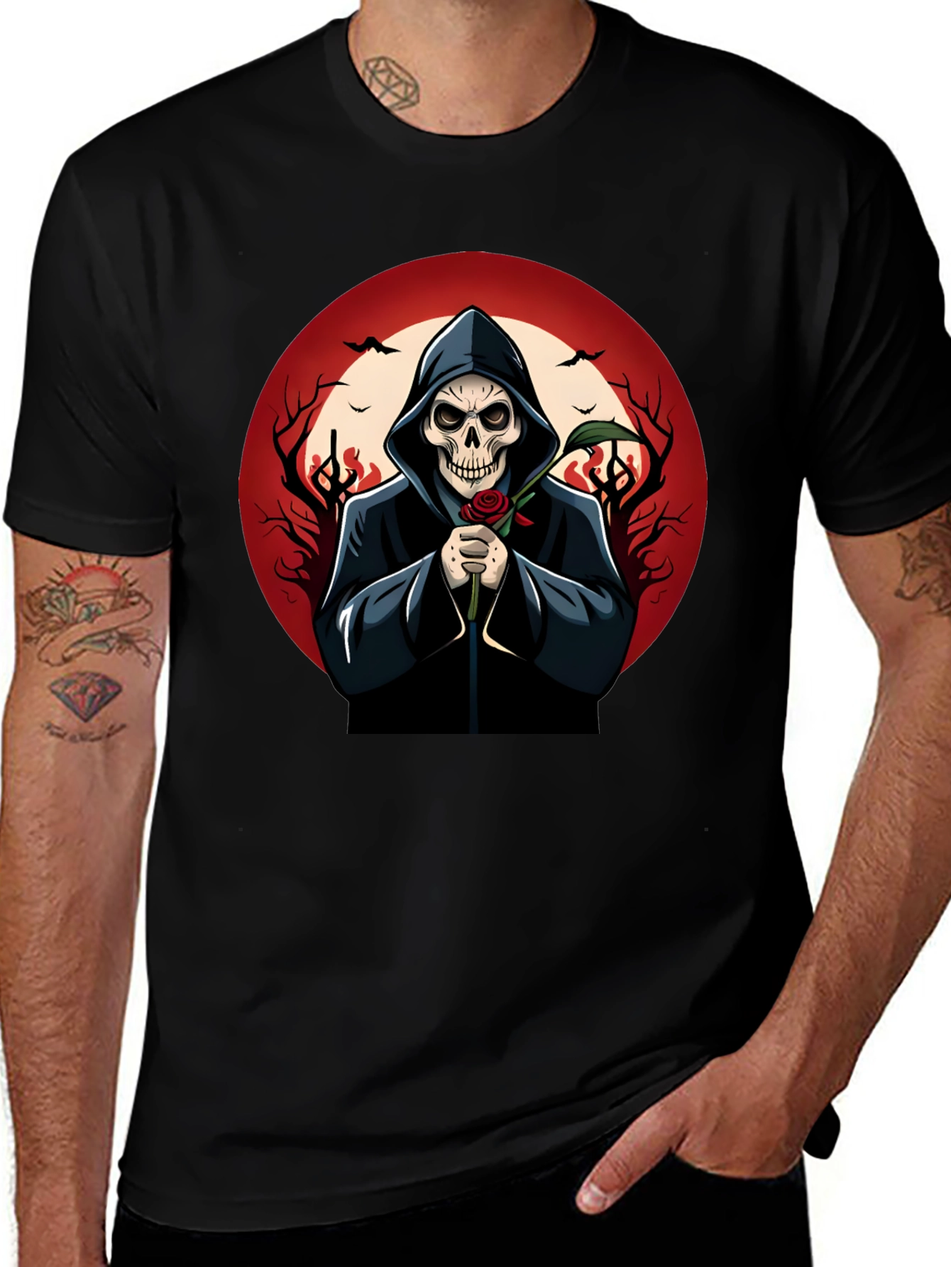 Variant 2 of Grim Reaper Rose Graphic T-Shirt