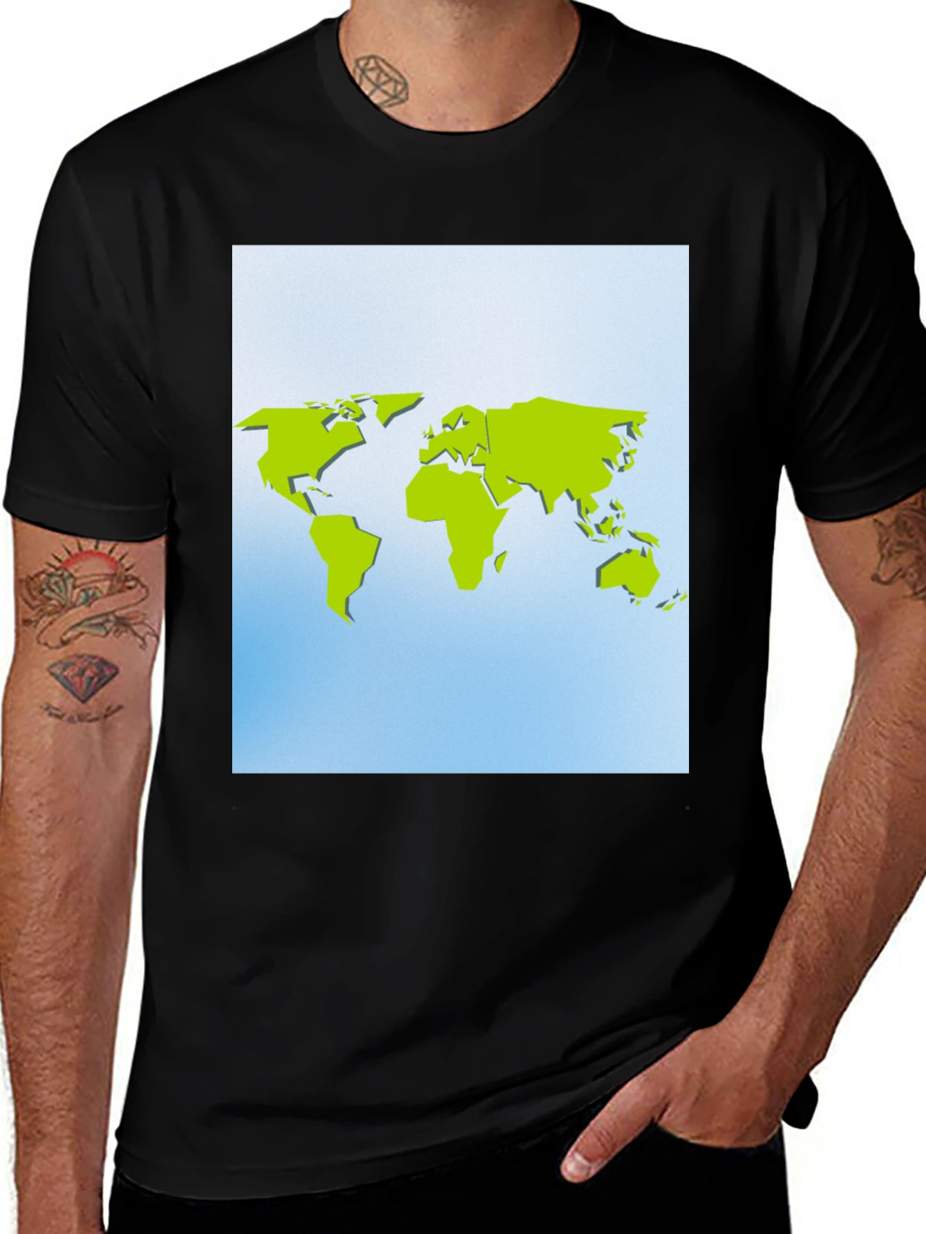 Variant 7 of World Map T-Shirt - Global Citizen Style