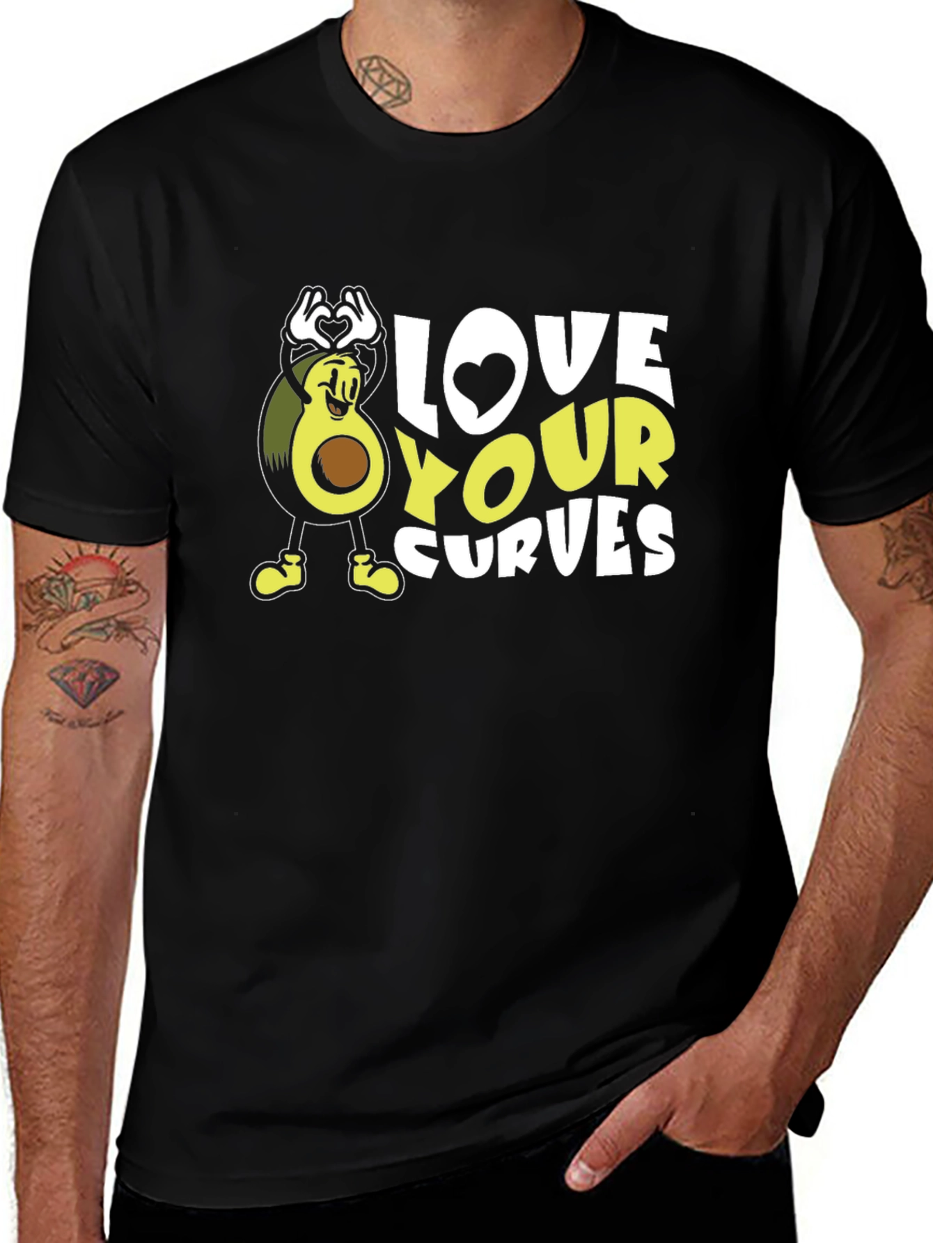 Love Your Curves Avocado Graphic T-Shirt
