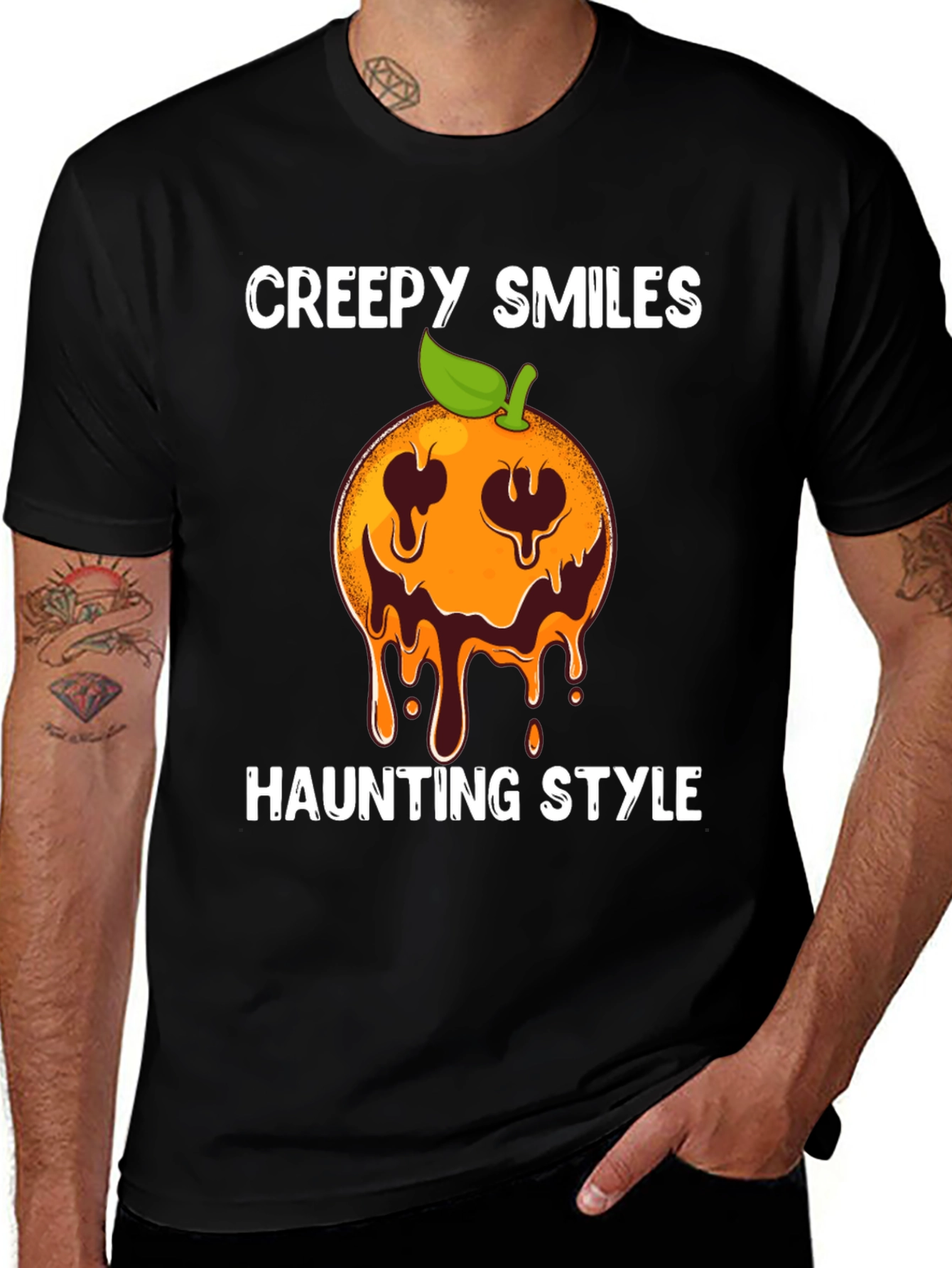 Creepy Smiles Haunting Style Graphic Tee