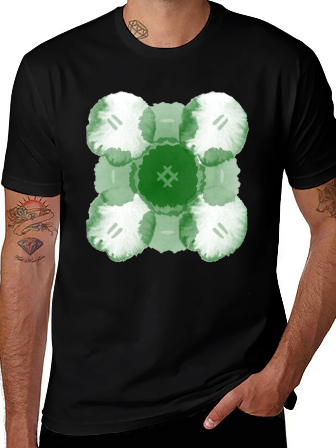 Variant 2 of Abstract Green Floral T-Shirt