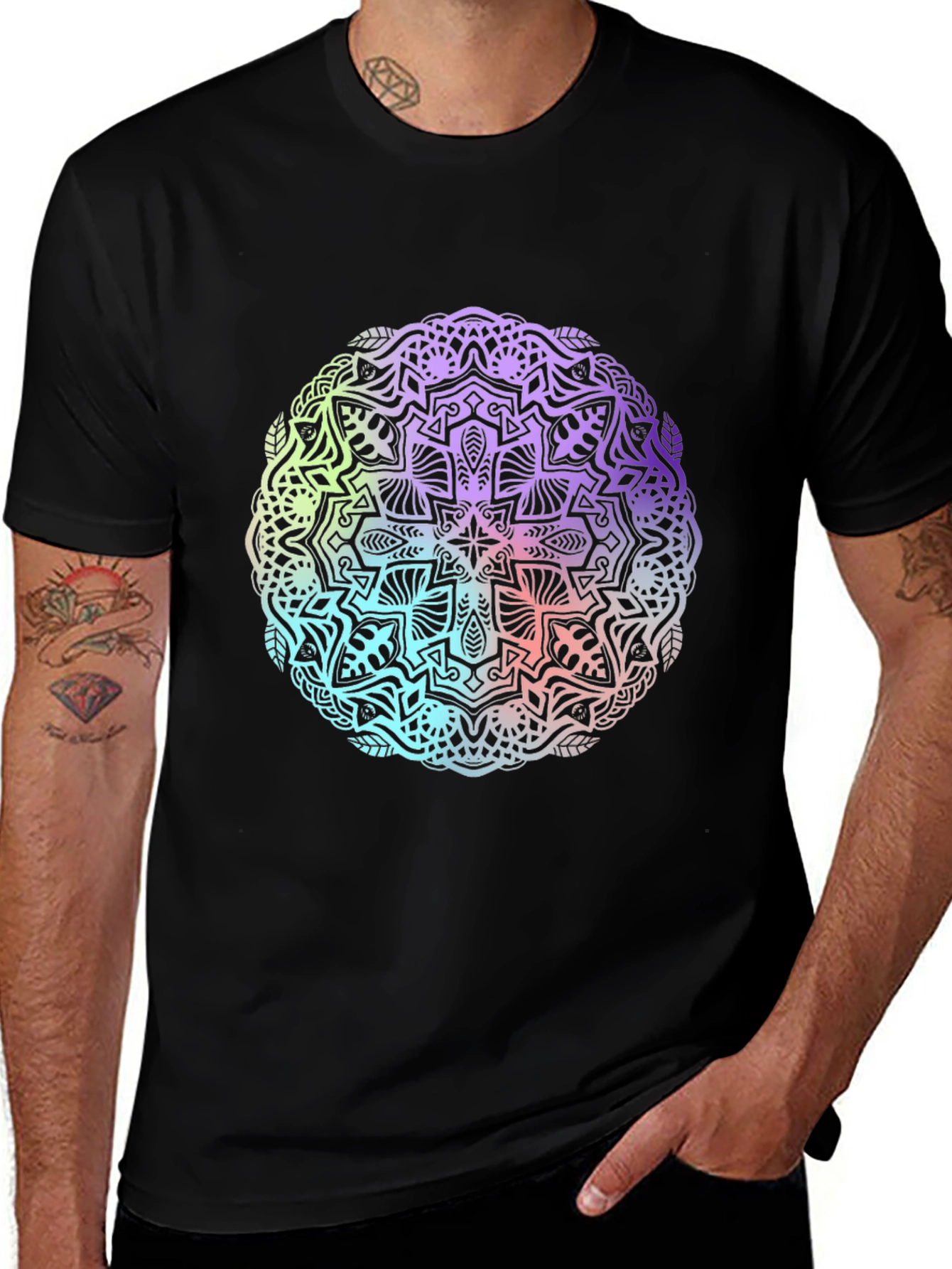 Variant 25 of Mandala Graphic Black T-Shirt