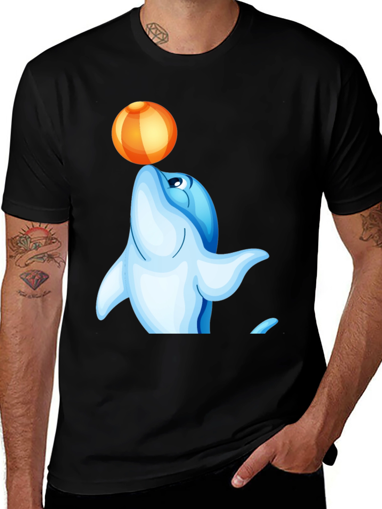 Variant 22 of Dolphin with Ball T-Shirt - Unique Design