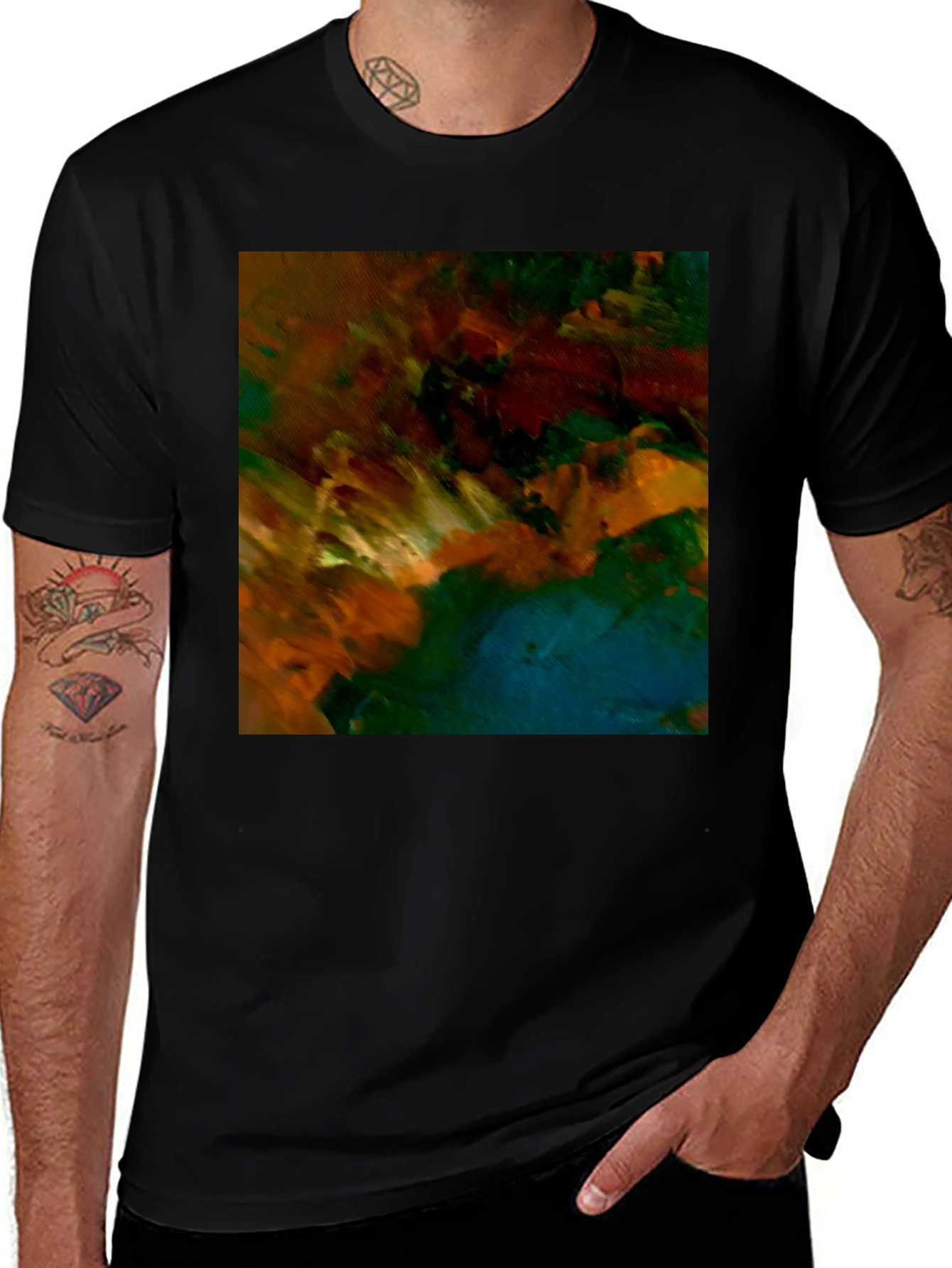Variant 5 of Abstract Art Black T-Shirt - Modern Style